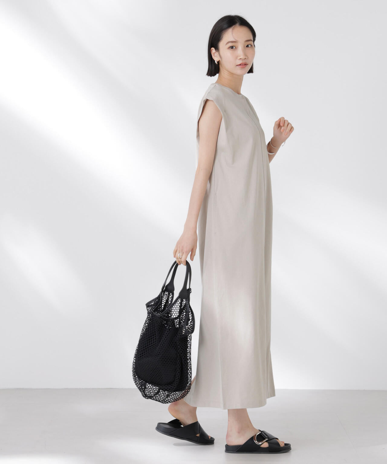 STORATECH 機能素材タックスリーブカットワンピース 6735119331