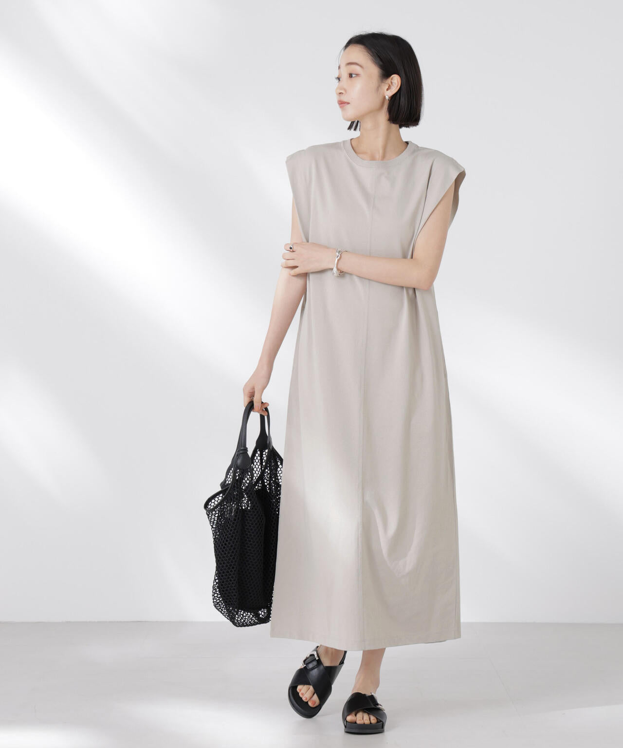 STORATECH 機能素材タックスリーブカットワンピース 6735119331