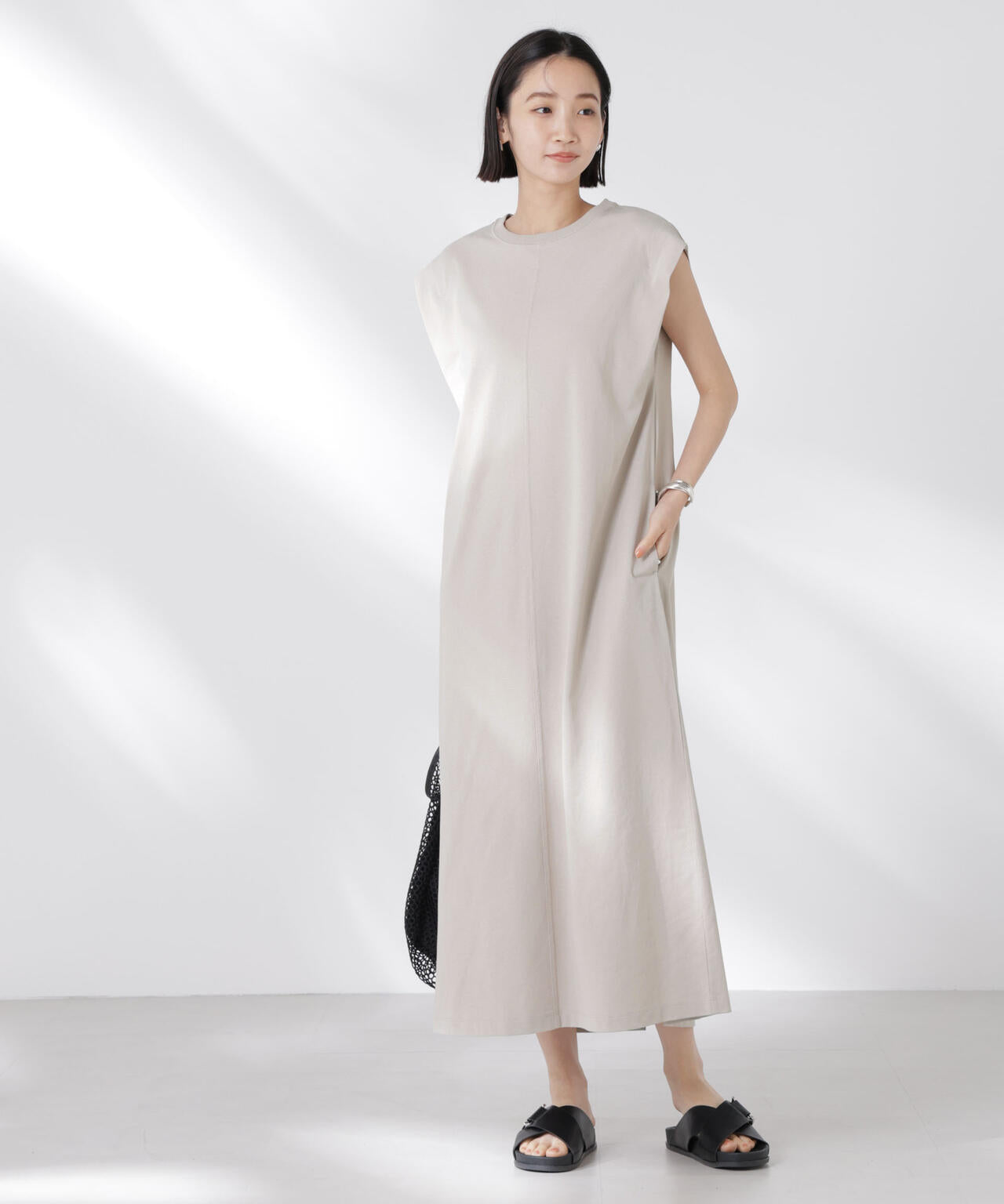 STORATECH 機能素材タックスリーブカットワンピース 6735119331