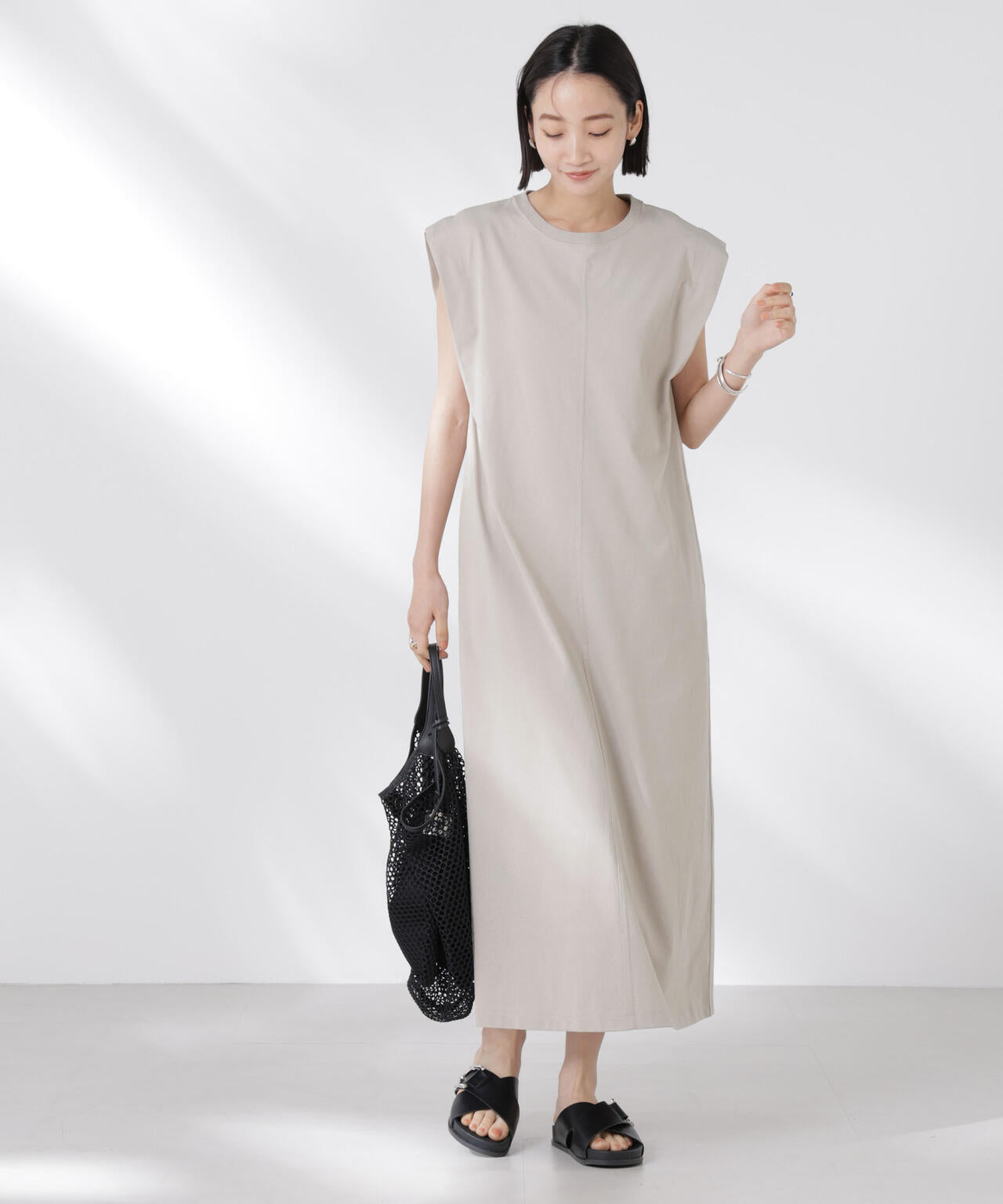 STORATECH 機能素材タックスリーブカットワンピース 6735119331