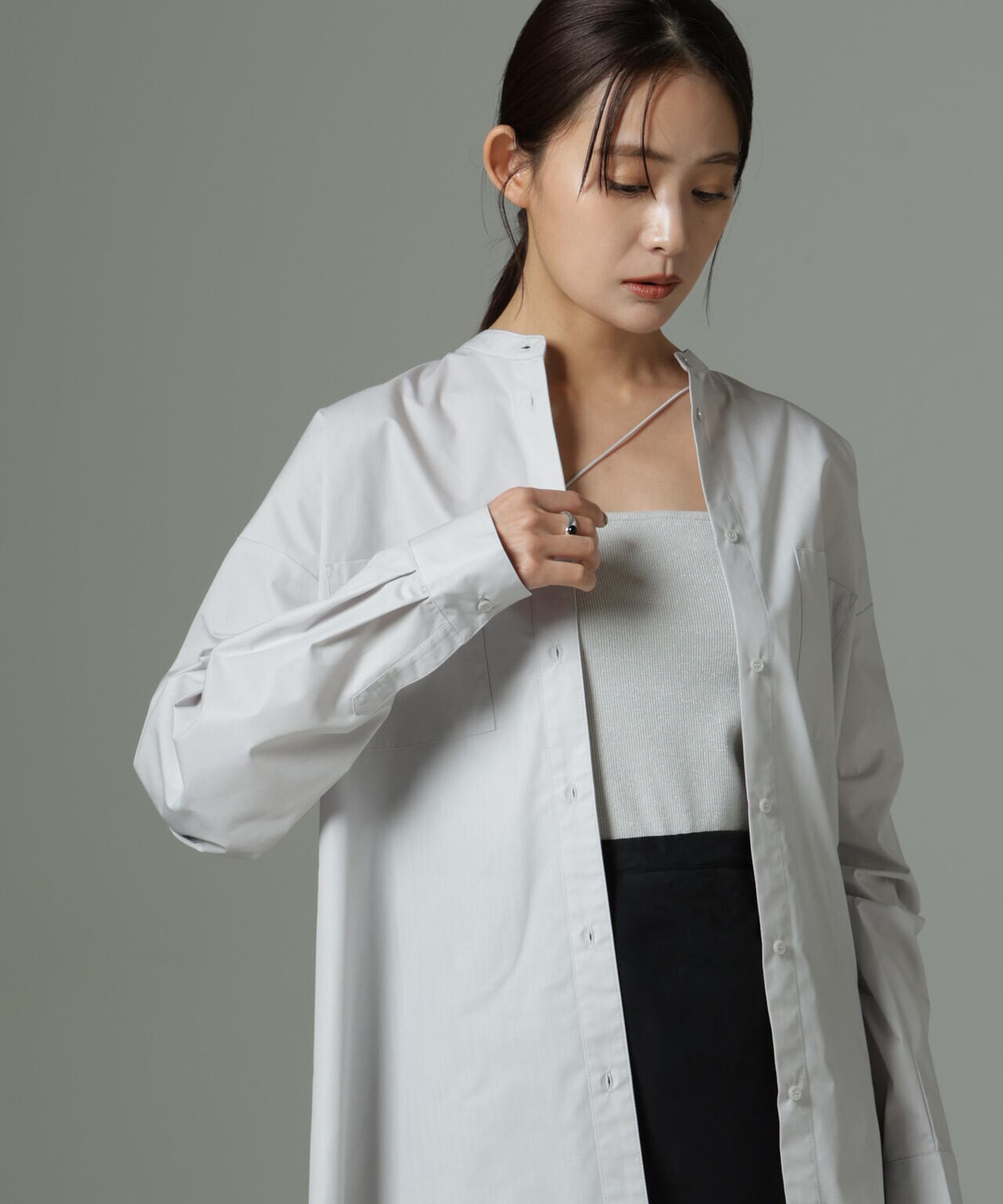 スタンドカラーシャツ 6735120302