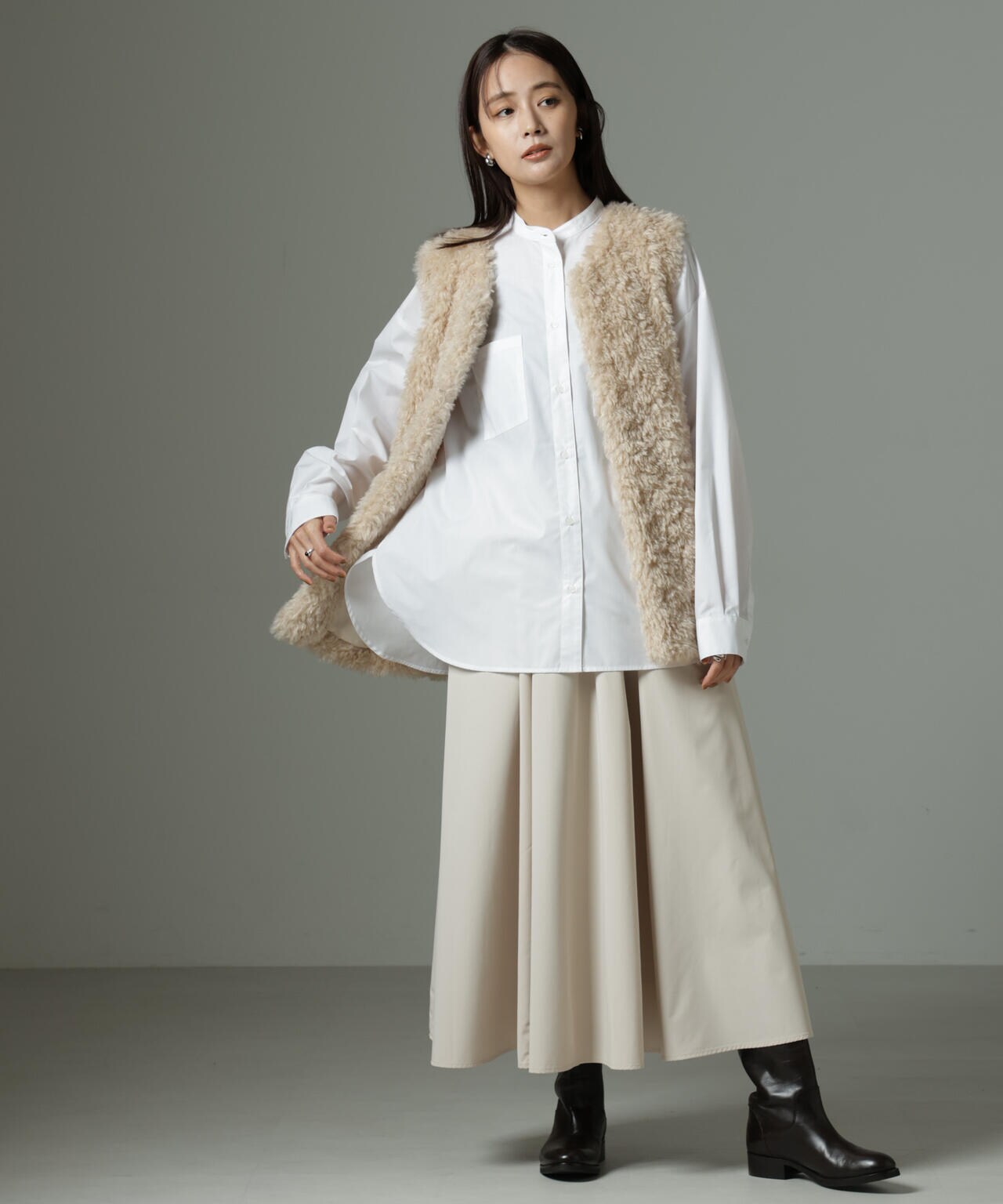 スタンドカラーシャツ 6735120302