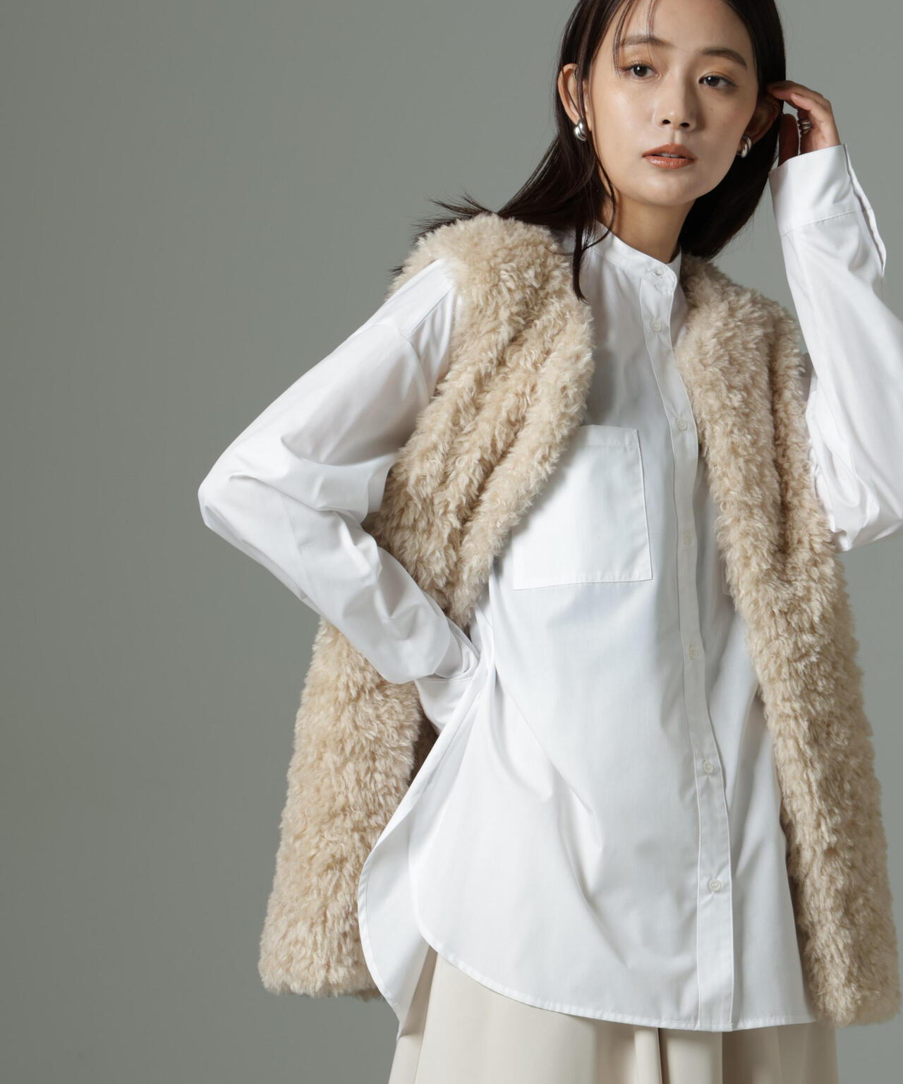 スタンドカラーシャツ 6735120302