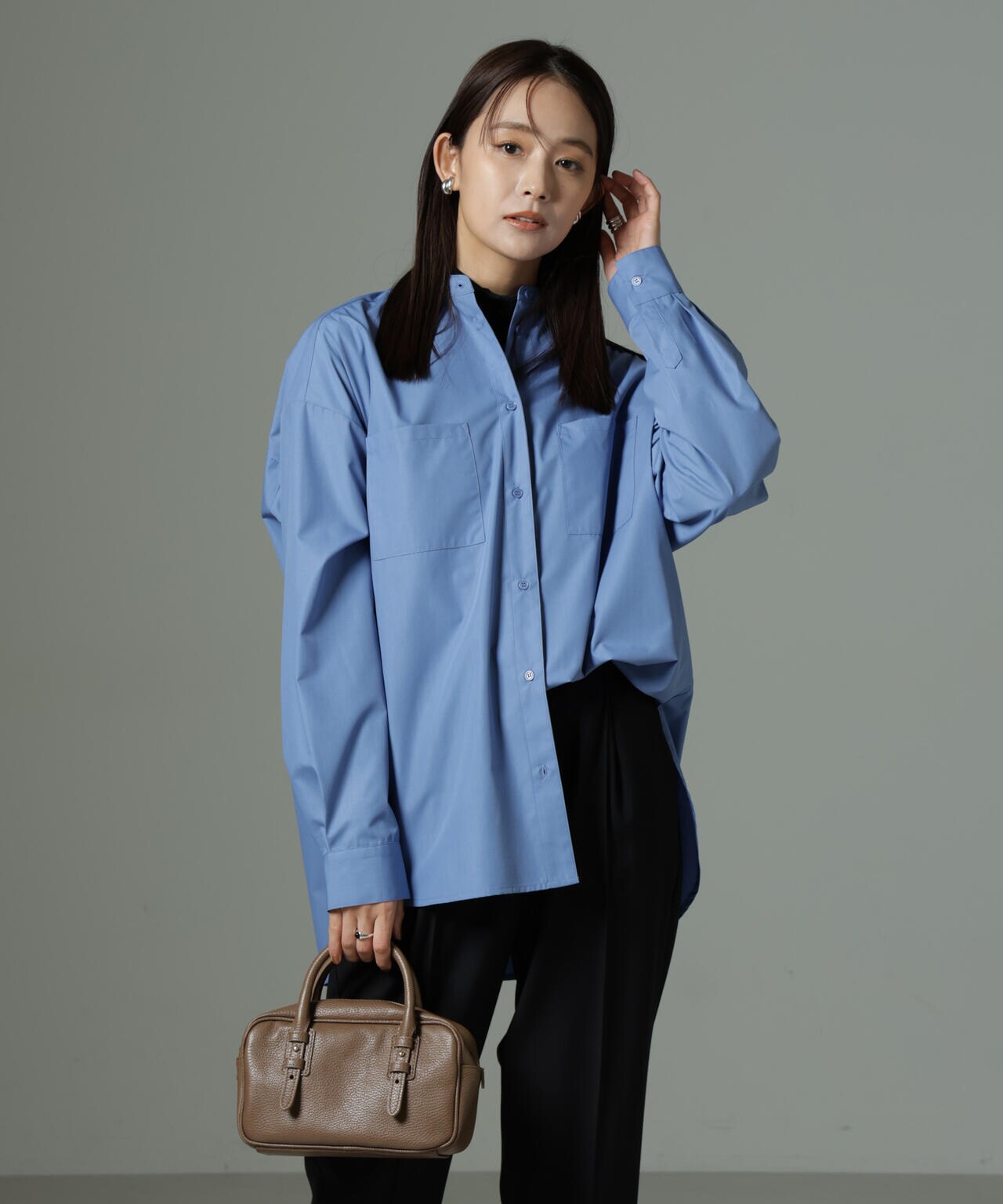 スタンドカラーシャツ 6735120302