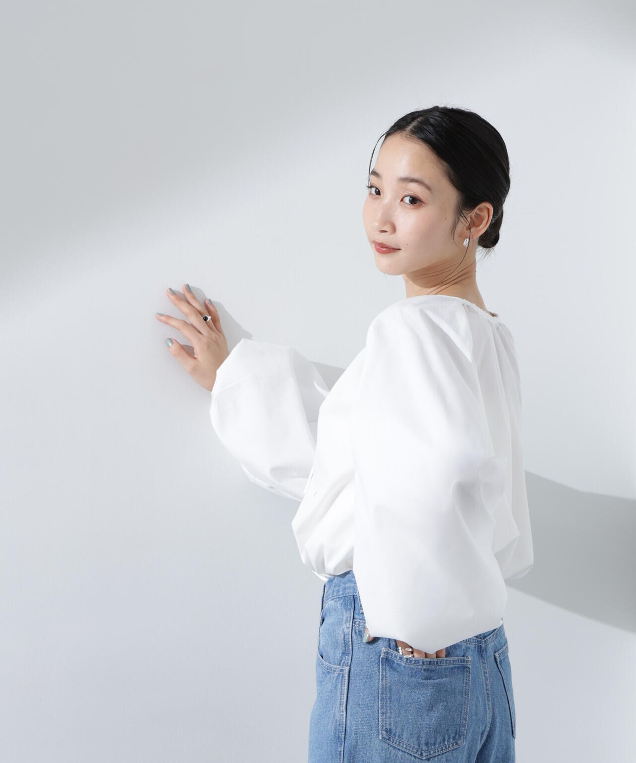 ボリュームスリーブタックブラウス 6735120307