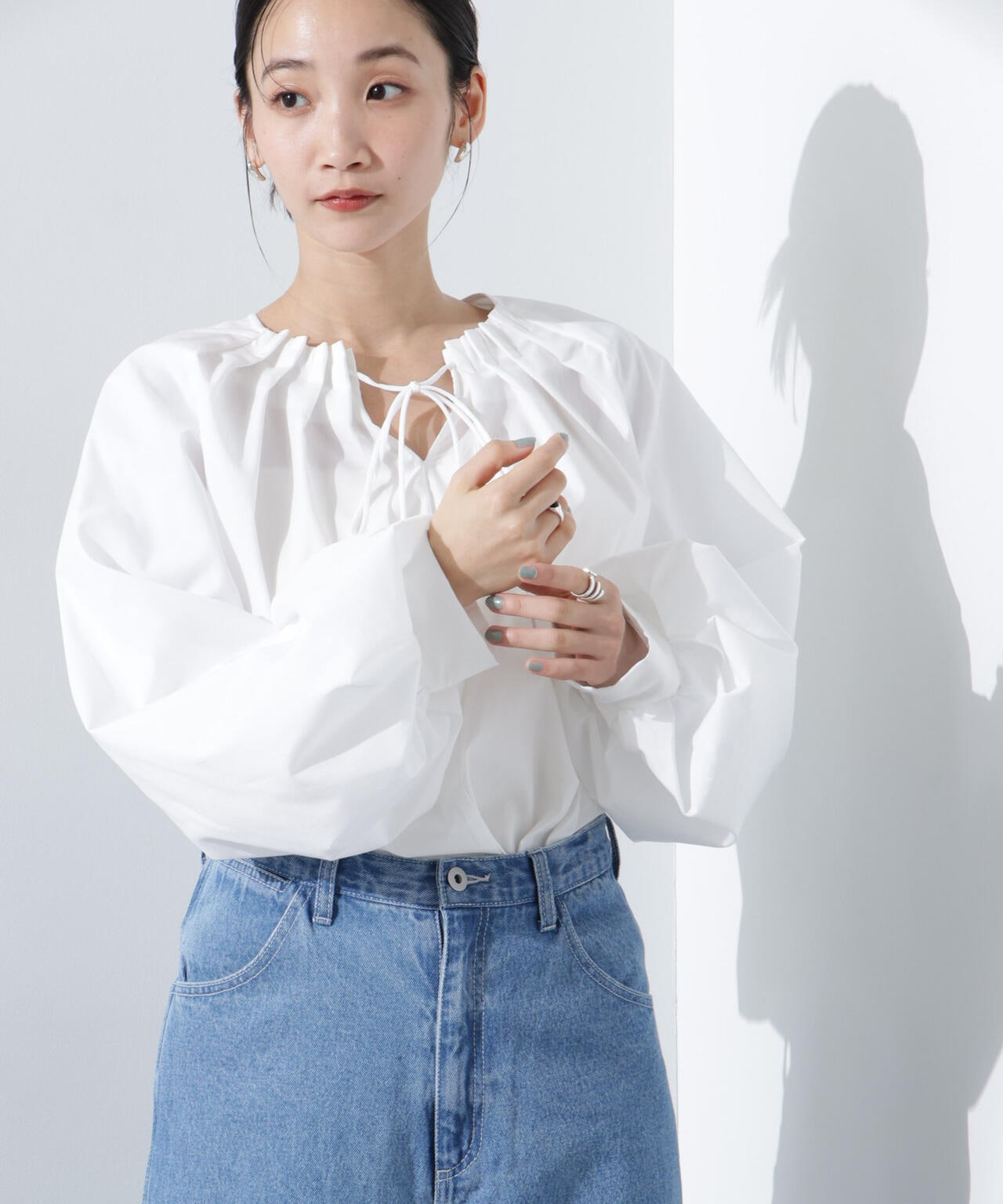 ボリュームスリーブタックブラウス 6735120307