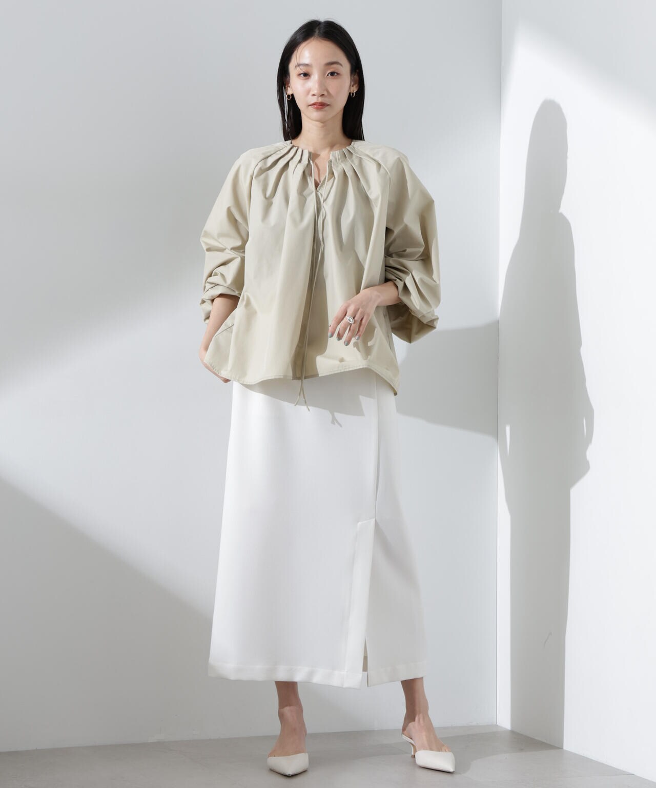 ボリュームスリーブタックブラウス 6735120307