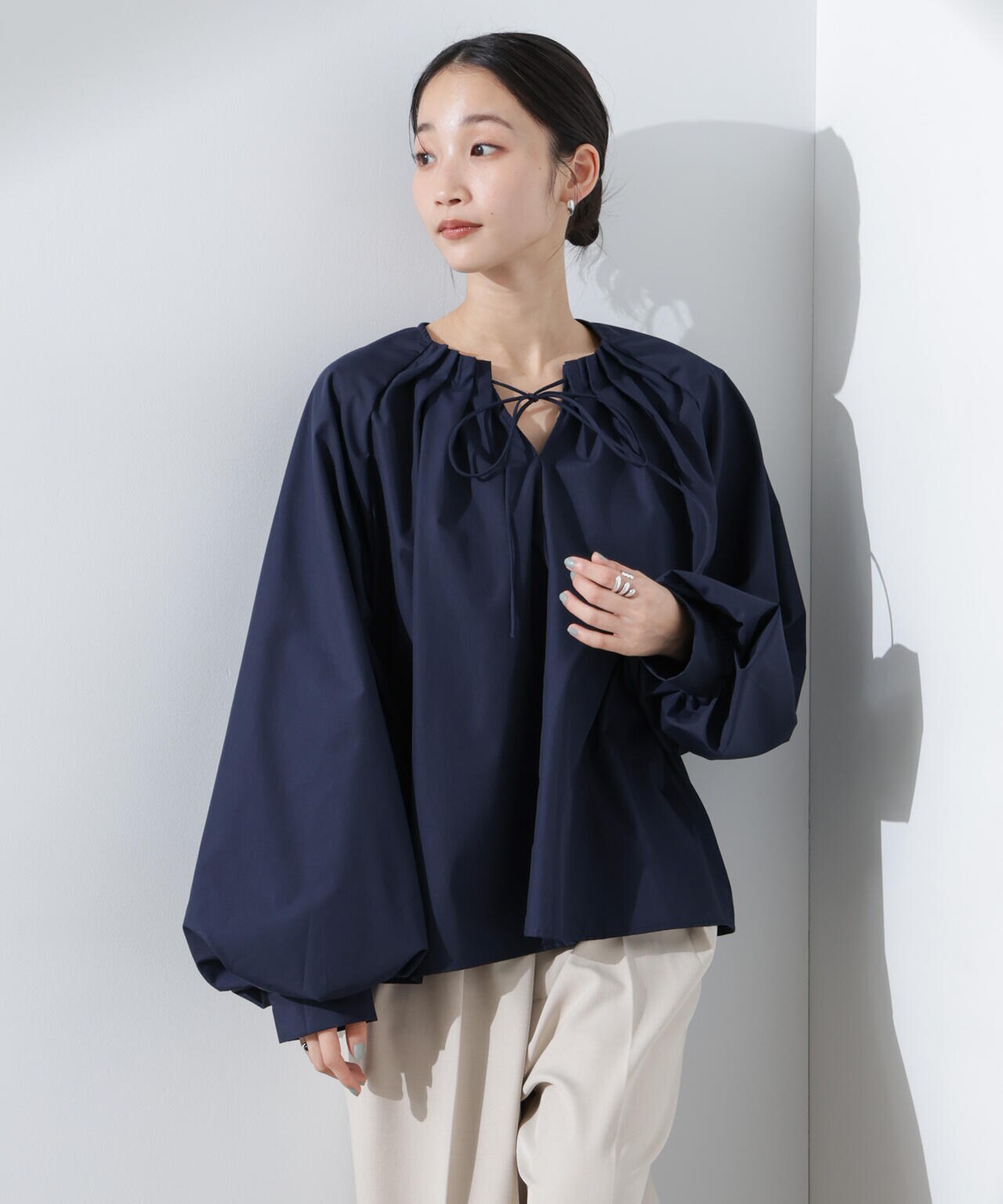 ボリュームスリーブタックブラウス 6735120307