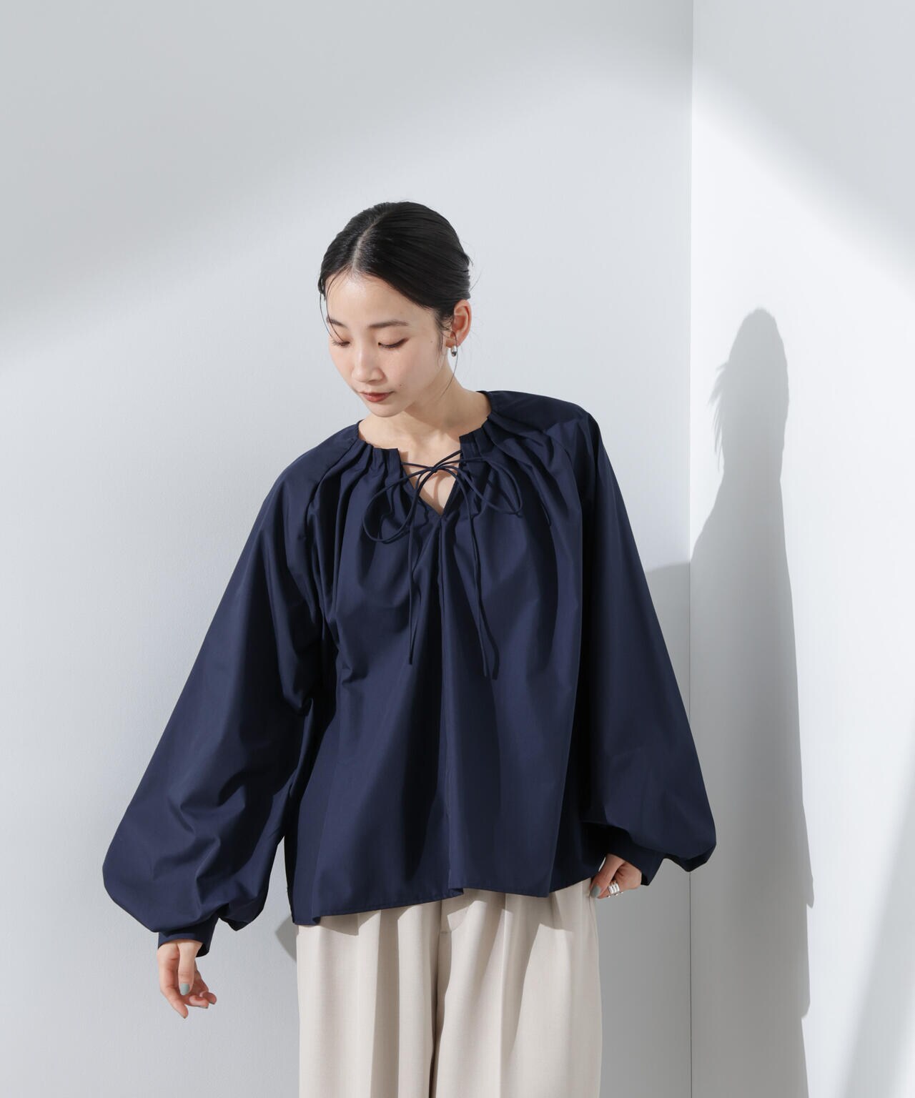 ボリュームスリーブタックブラウス 6735120307