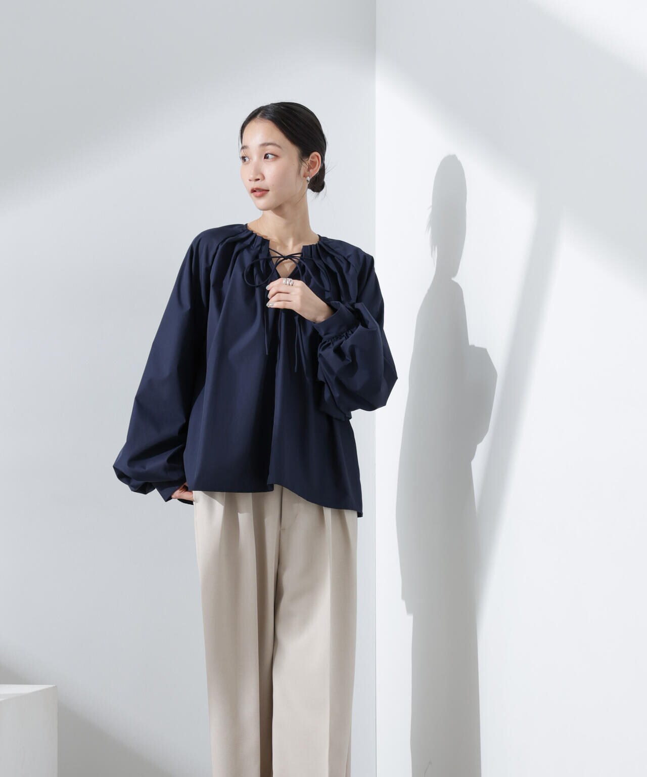 ボリュームスリーブタックブラウス 6735120307