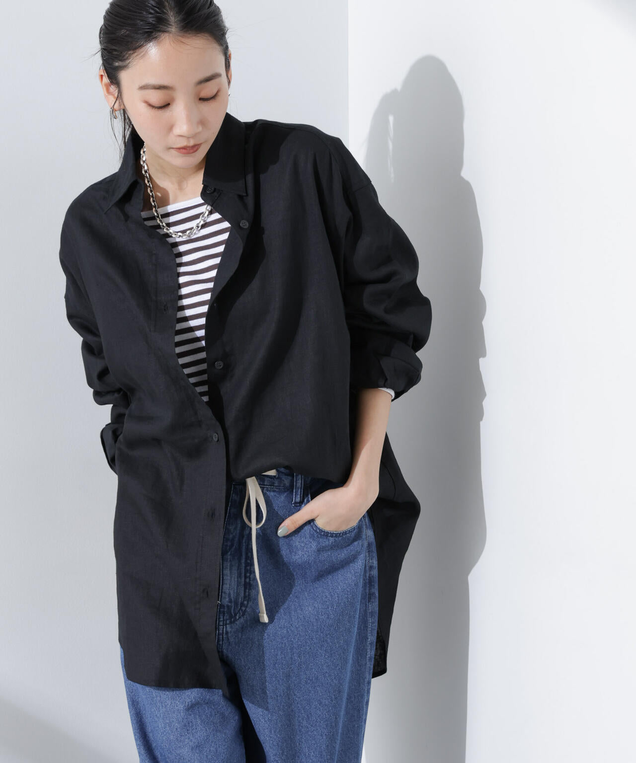 Anti Smell Linen ベーシックワイドシャツ 6735120309