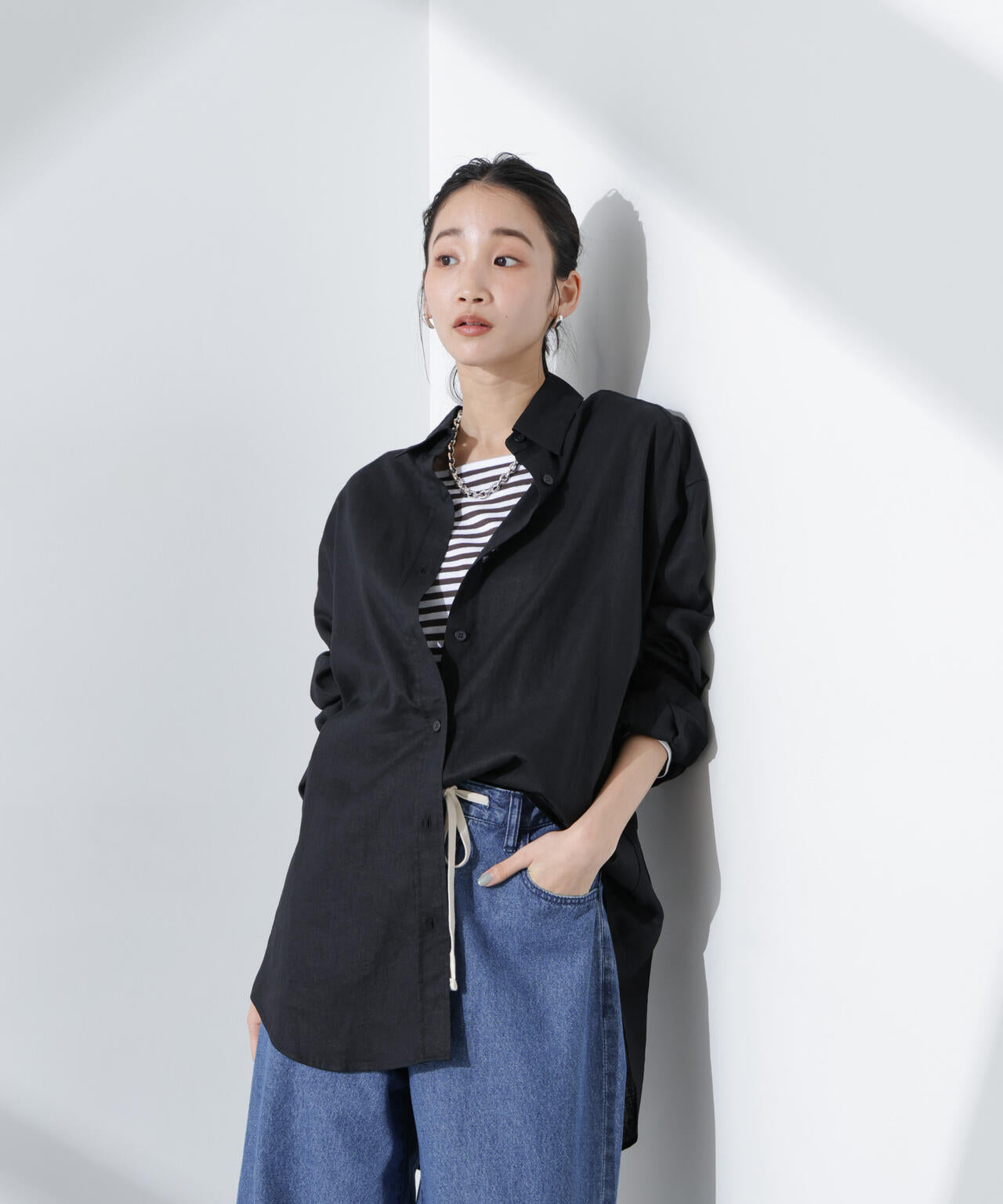 Anti Smell Linen ベーシックワイドシャツ 6735120309
