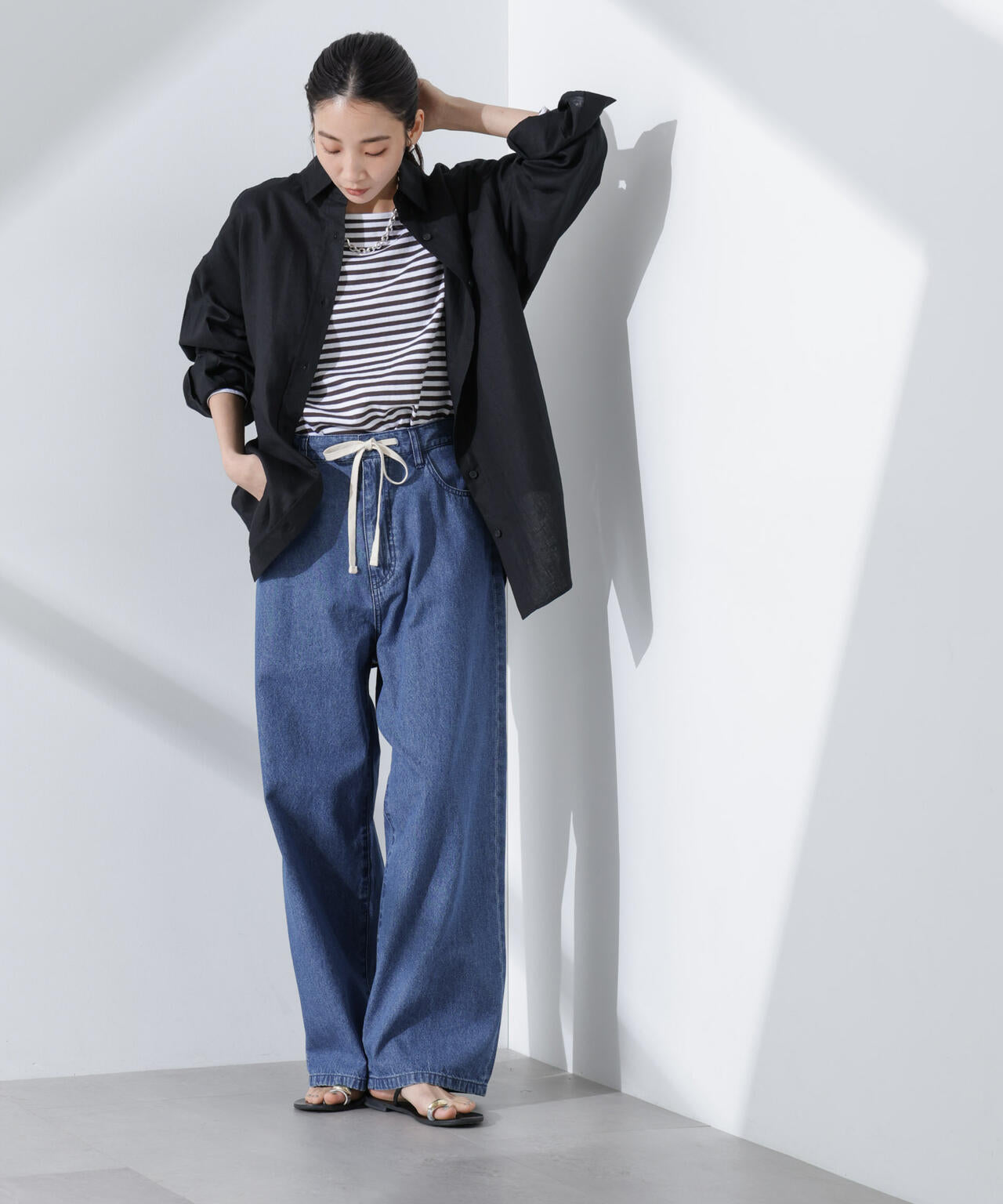 Anti Smell Linen ベーシックワイドシャツ 6735120309