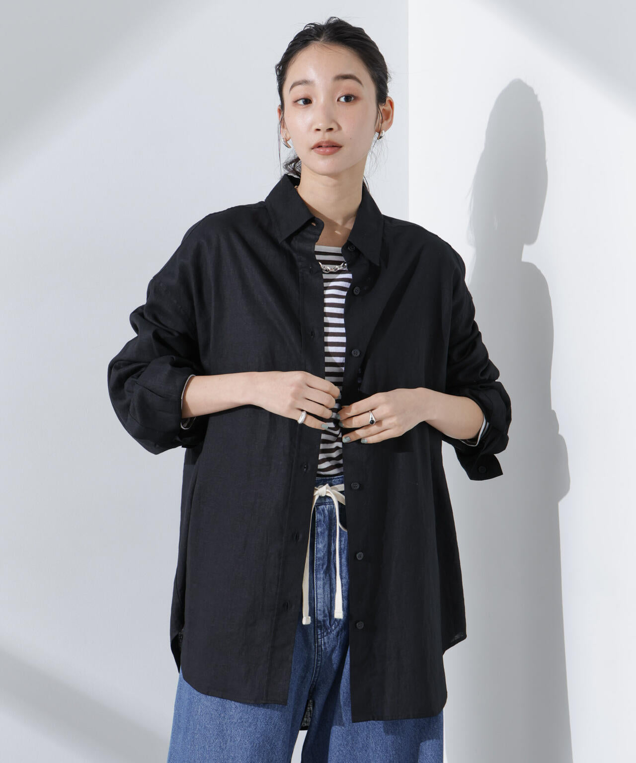Anti Smell Linen ベーシックワイドシャツ 6735120309