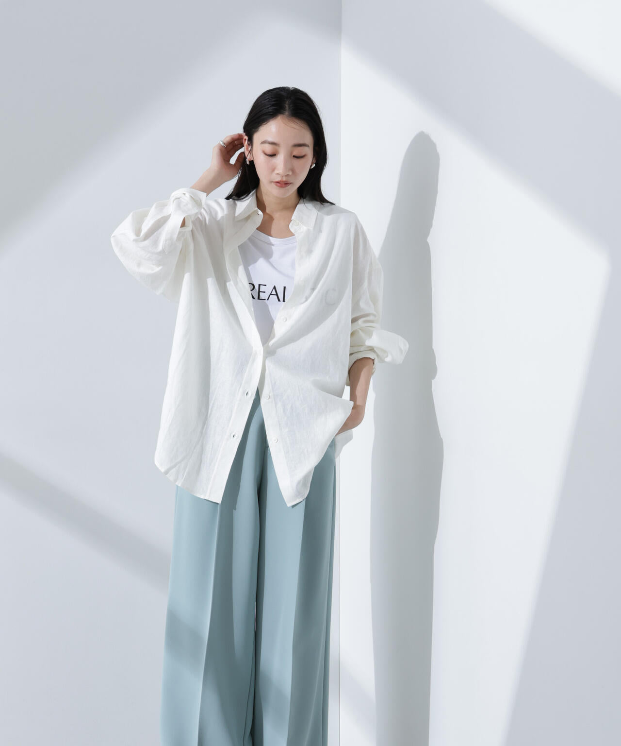 Anti Smell Linen ベーシックワイドシャツ 6735120309