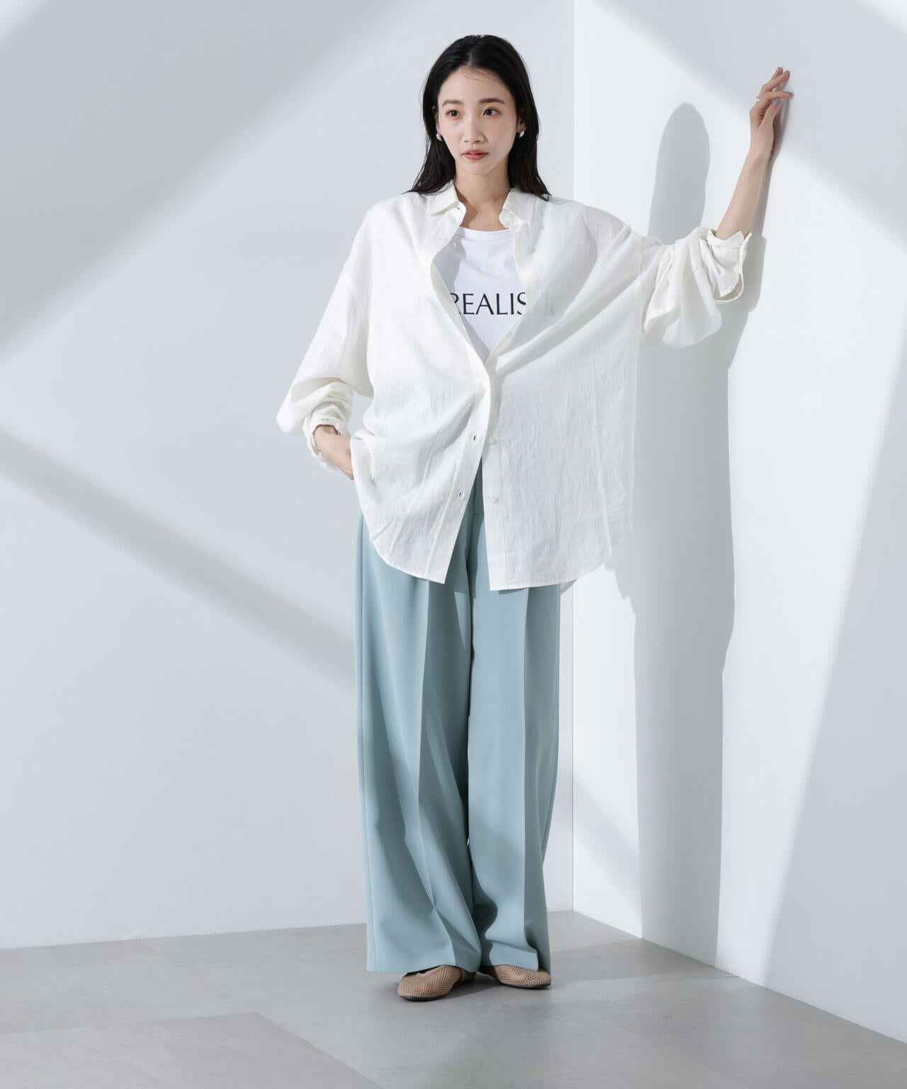 Anti Smell Linen ベーシックワイドシャツ 6735120309