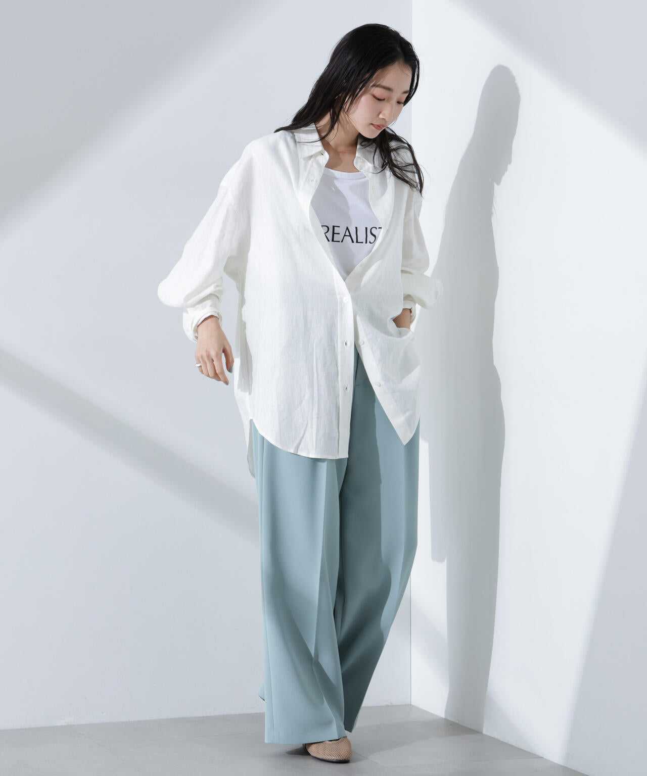Anti Smell Linen ベーシックワイドシャツ 6735120309