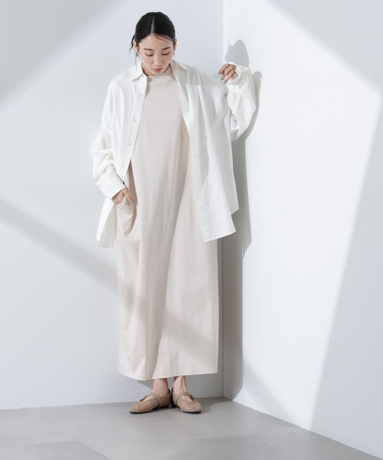 Anti Smell Linen ベーシックワイドシャツ 6735120309