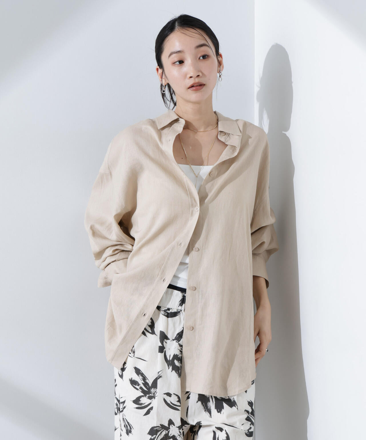 Anti Smell Linen ベーシックワイドシャツ 6735120309