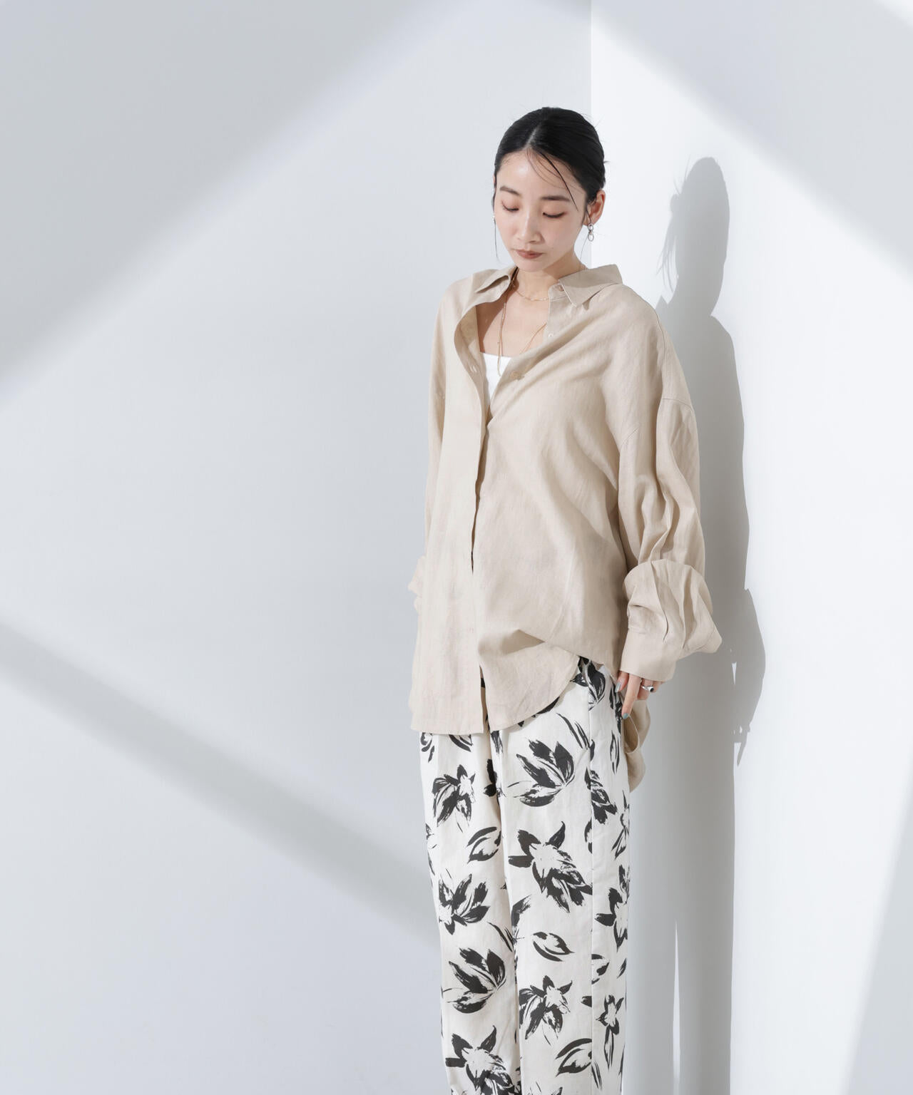 Anti Smell Linen ベーシックワイドシャツ 6735120309
