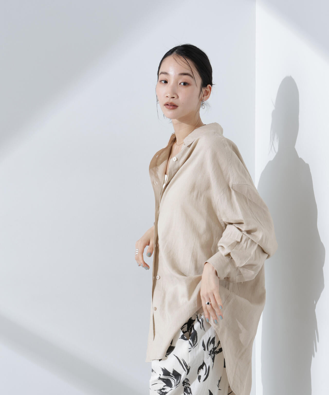 Anti Smell Linen ベーシックワイドシャツ 6735120309