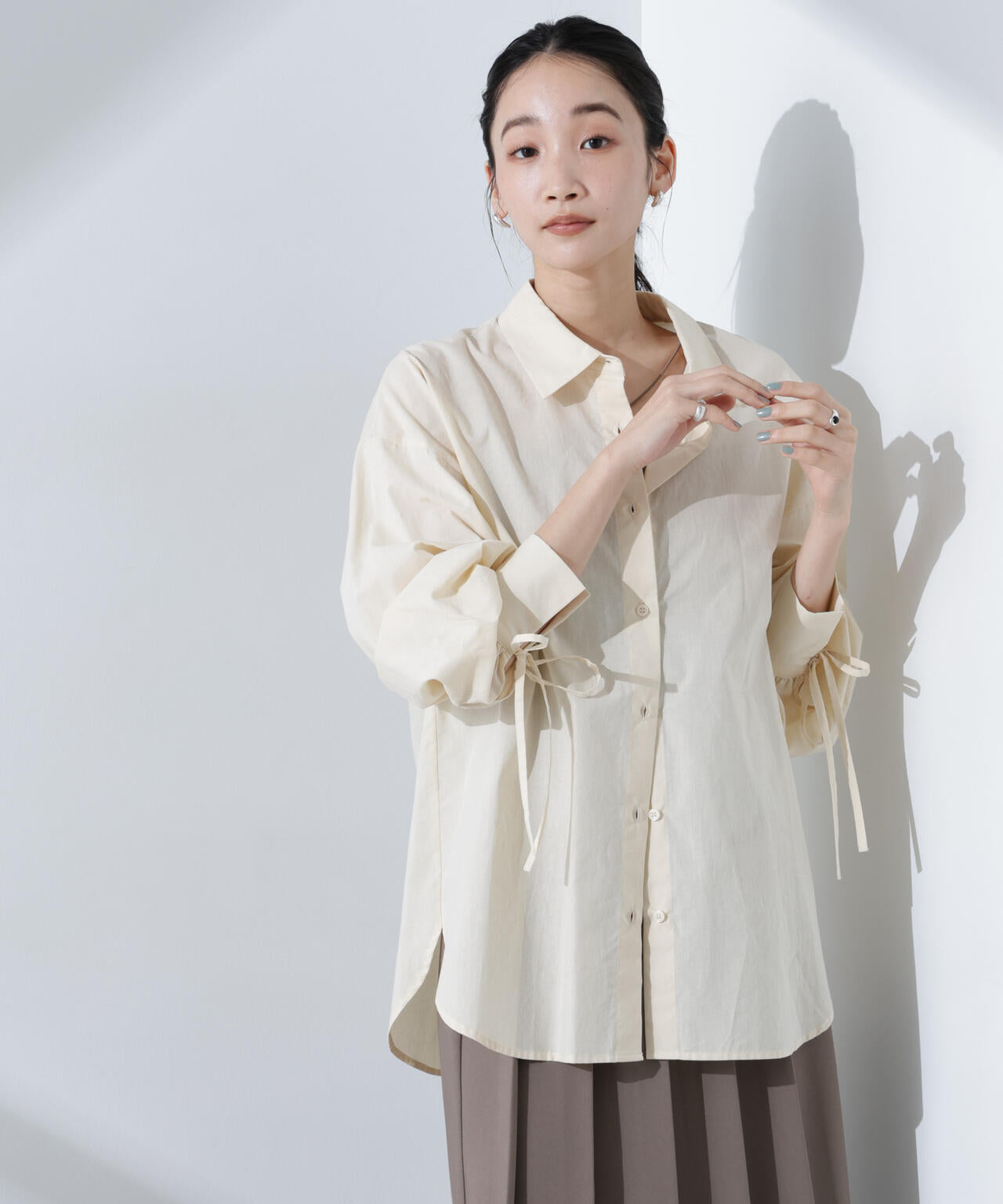 リボンスリーブシャツ 6735120312
