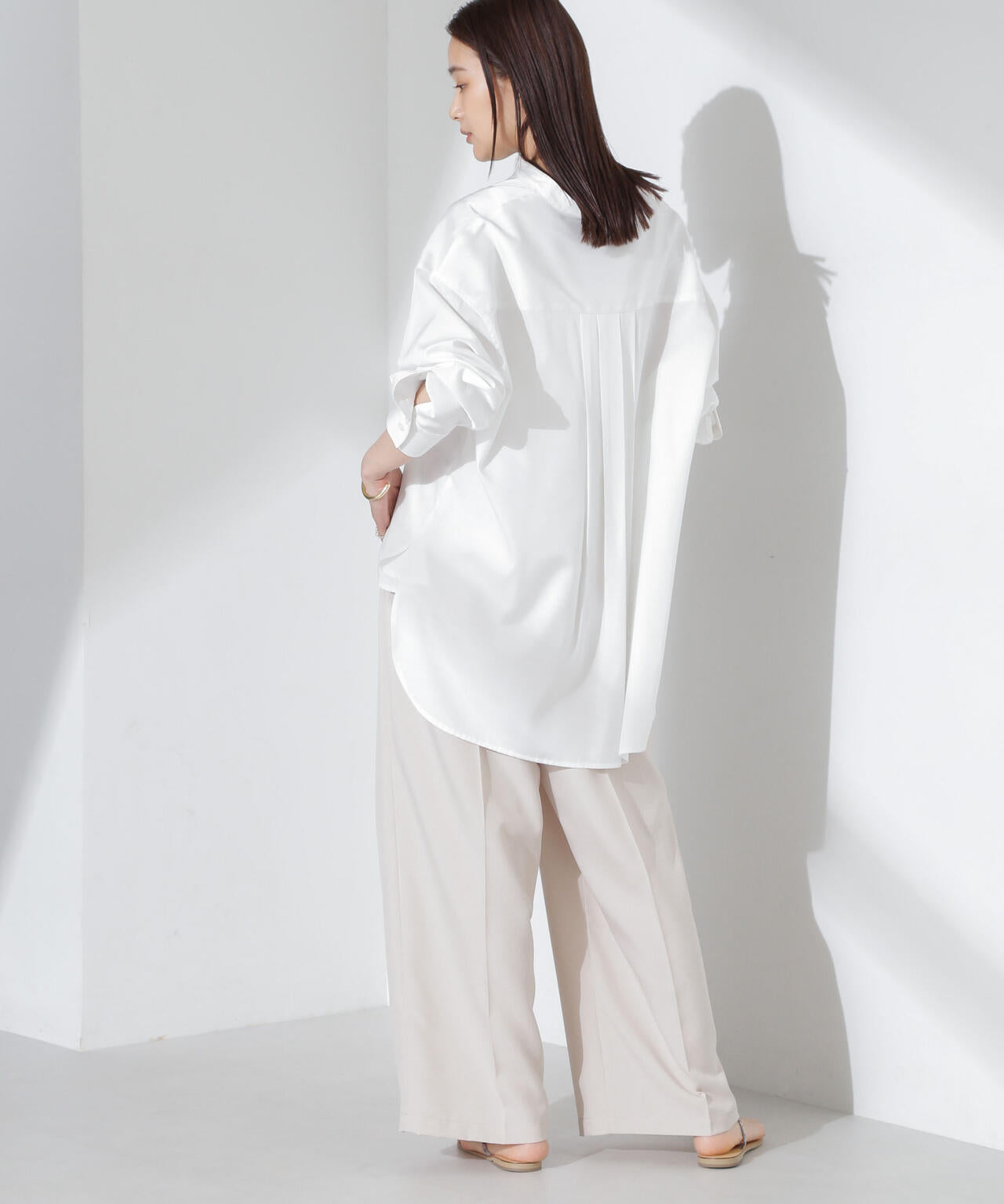 とろみバンドカラーシャツ 6735120317