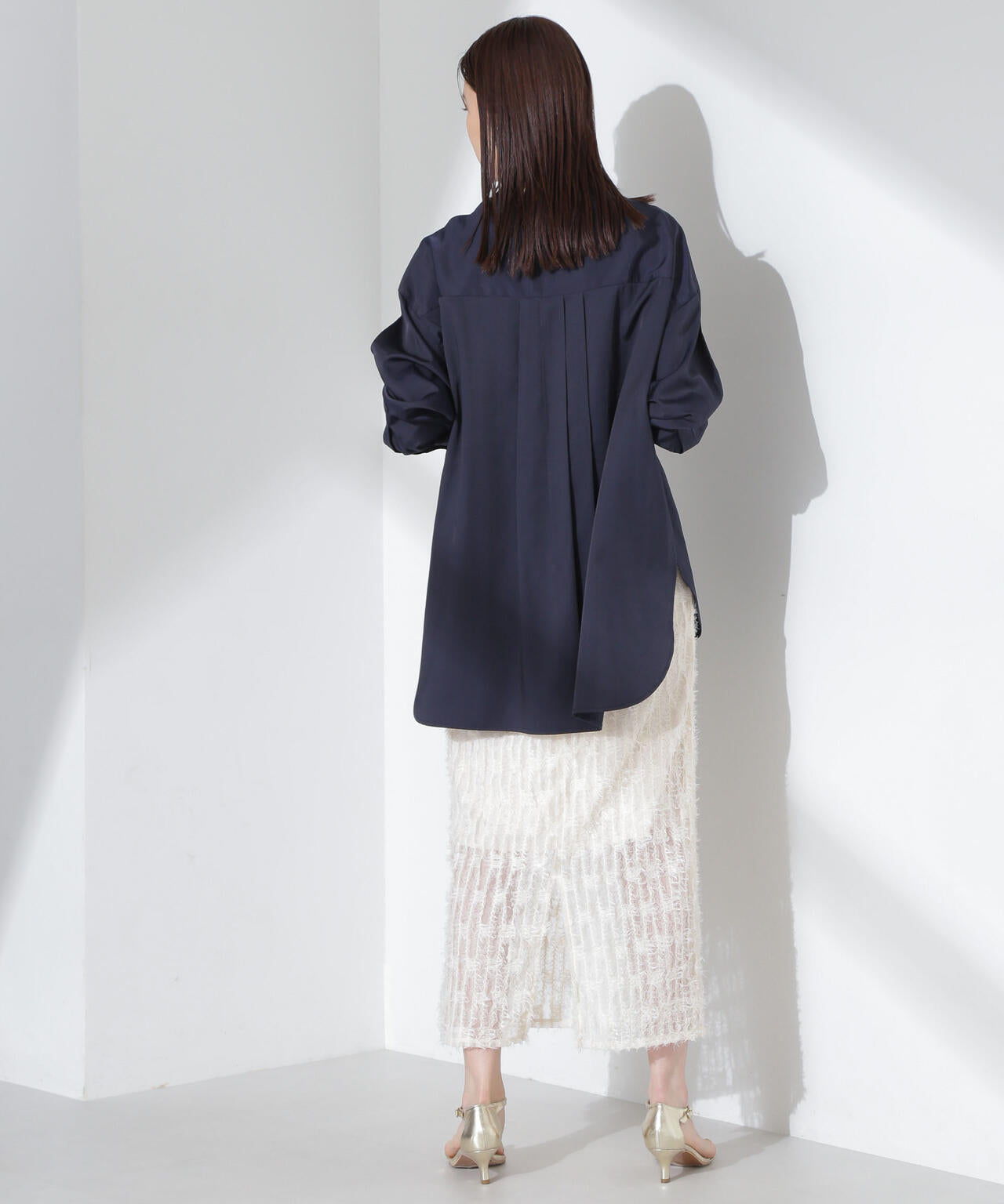 とろみバンドカラーシャツ 6735120317