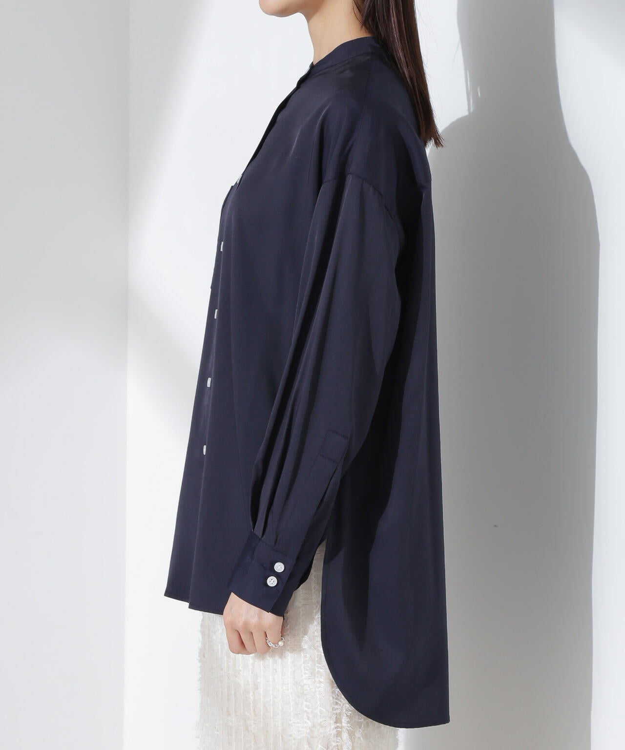 とろみバンドカラーシャツ 6735120317