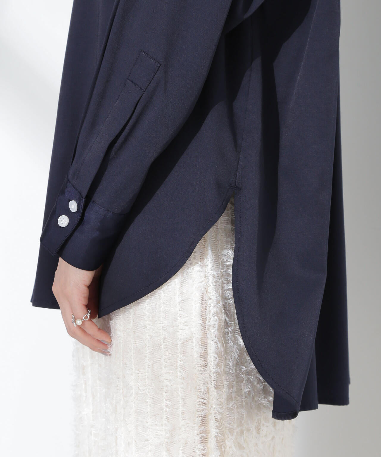 とろみバンドカラーシャツ 6735120317