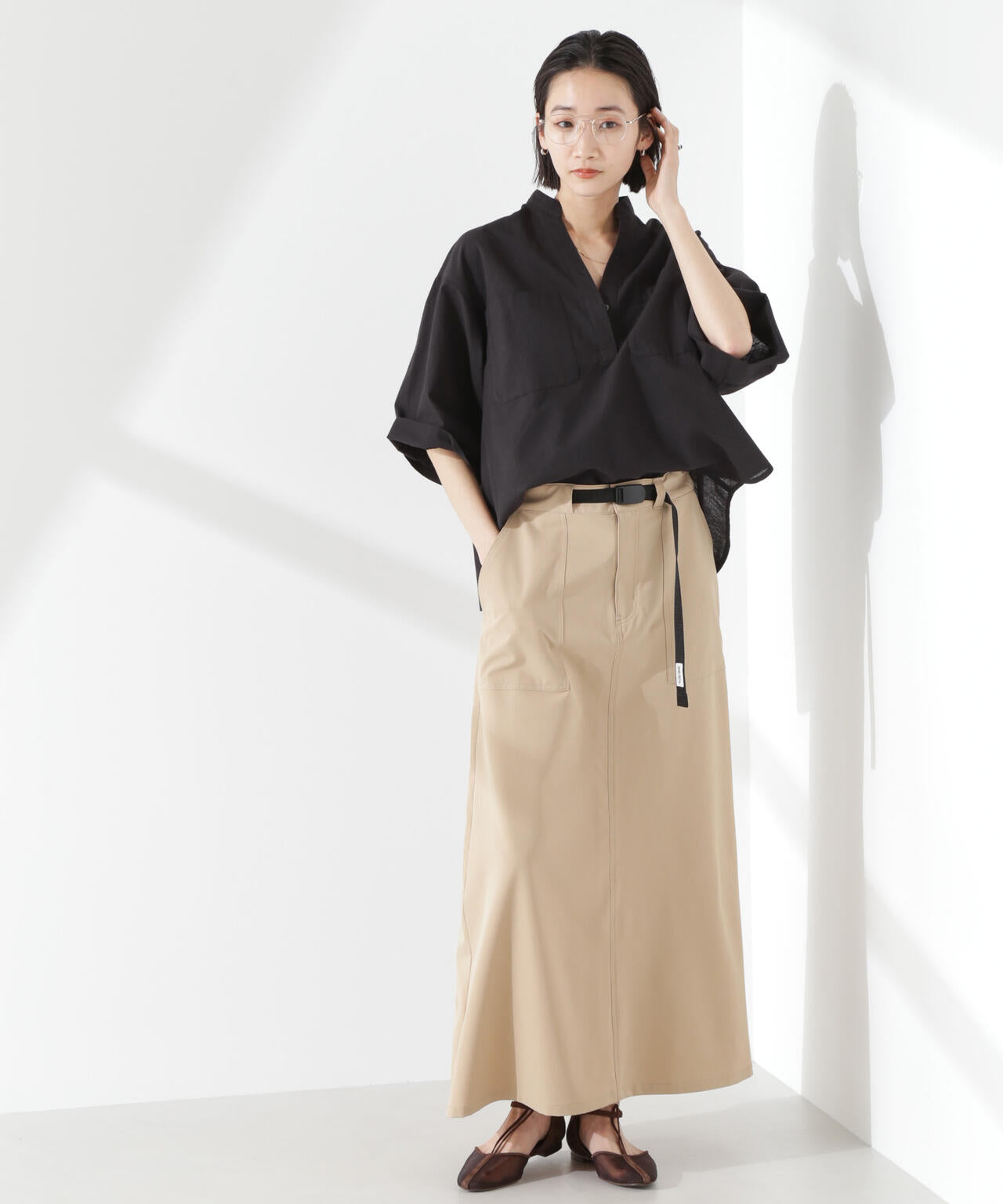 綿麻COOLMAX5分袖シャツ(セットアップ可) 6735121300