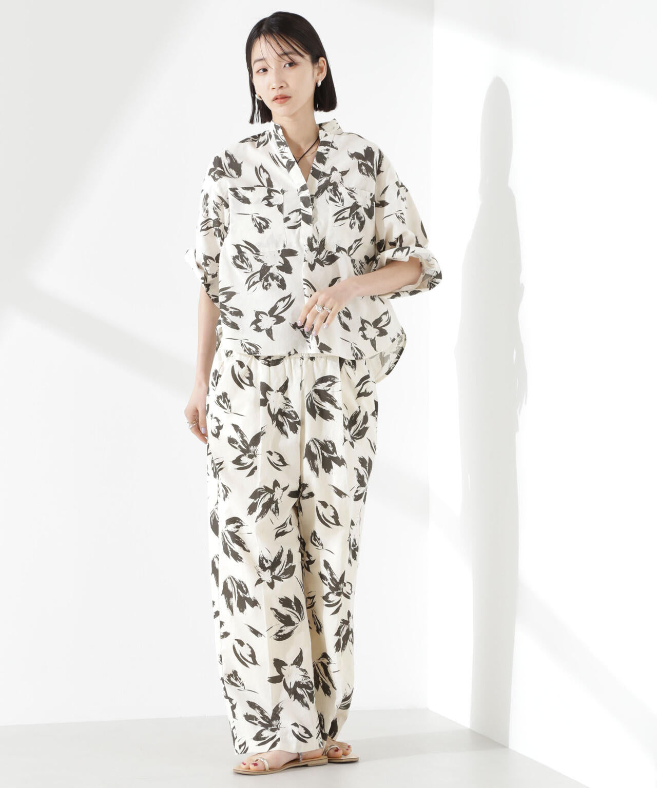 綿麻COOLMAX5分袖シャツ(セットアップ可) 6735121300