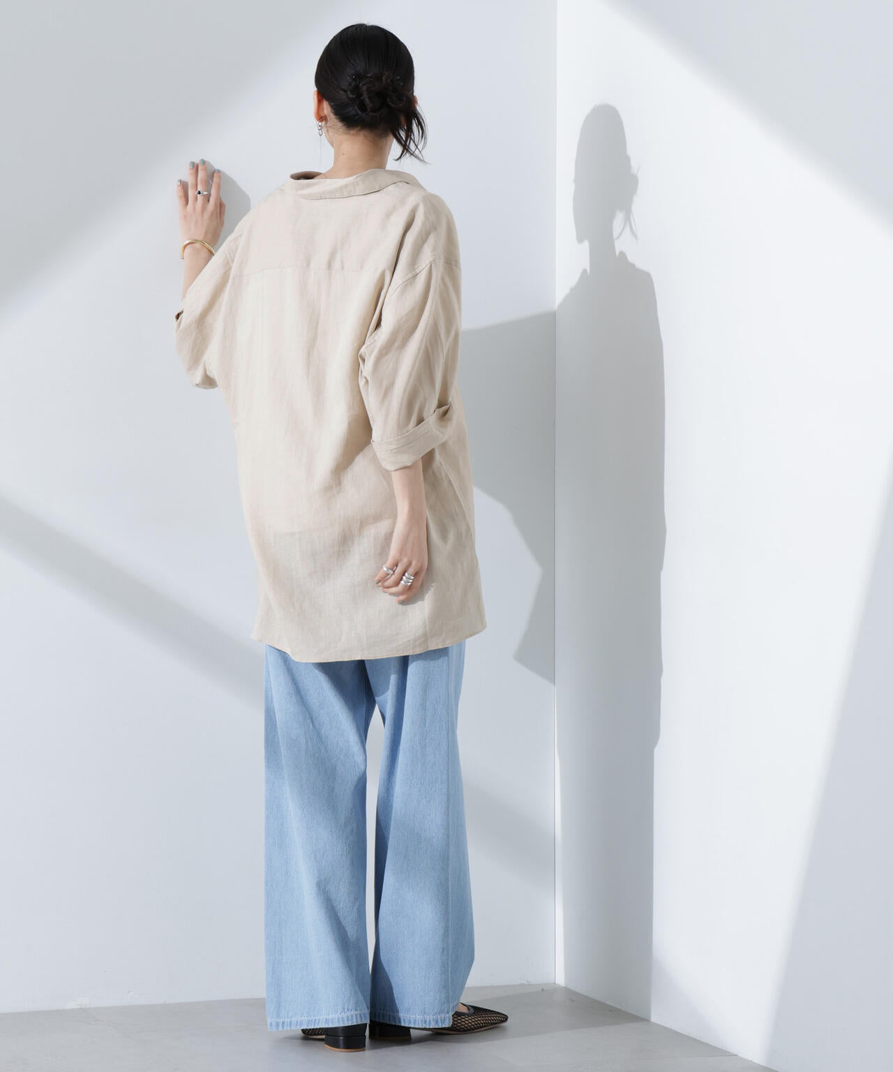 Anti Smell Linen プルオーバーVネックシャツ 6735121301