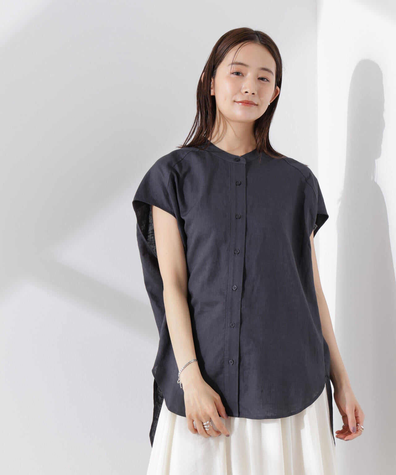 Anti Smell Linen フレンチスリーブシャツ 6735121302