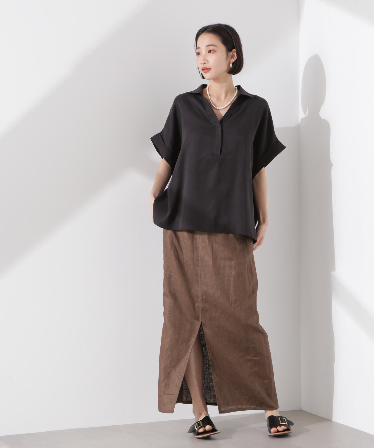 スキッパーワイドスリーブシャツ(セットアップ可) 6735121313