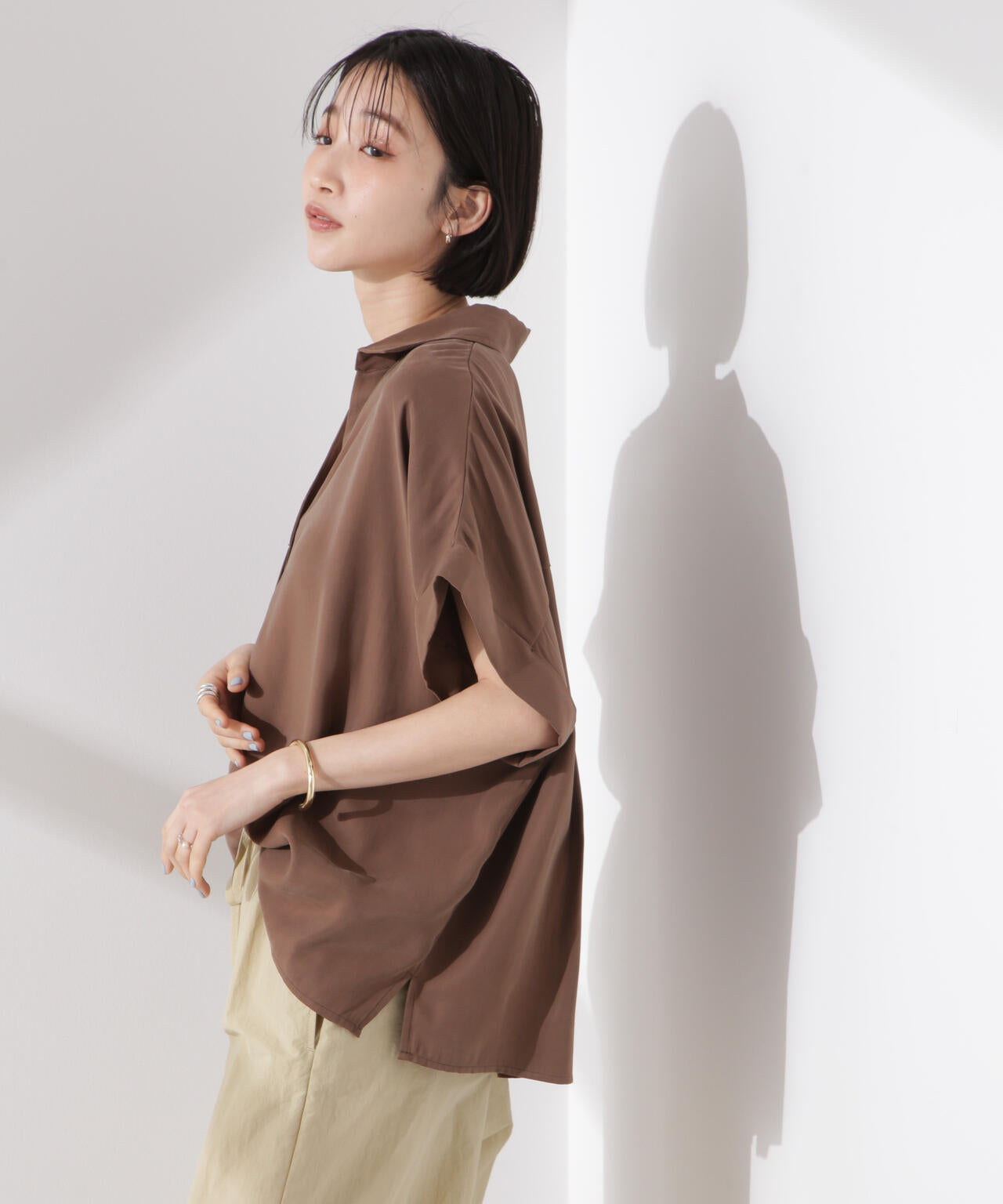 スキッパーワイドスリーブシャツ(セットアップ可) 6735121313