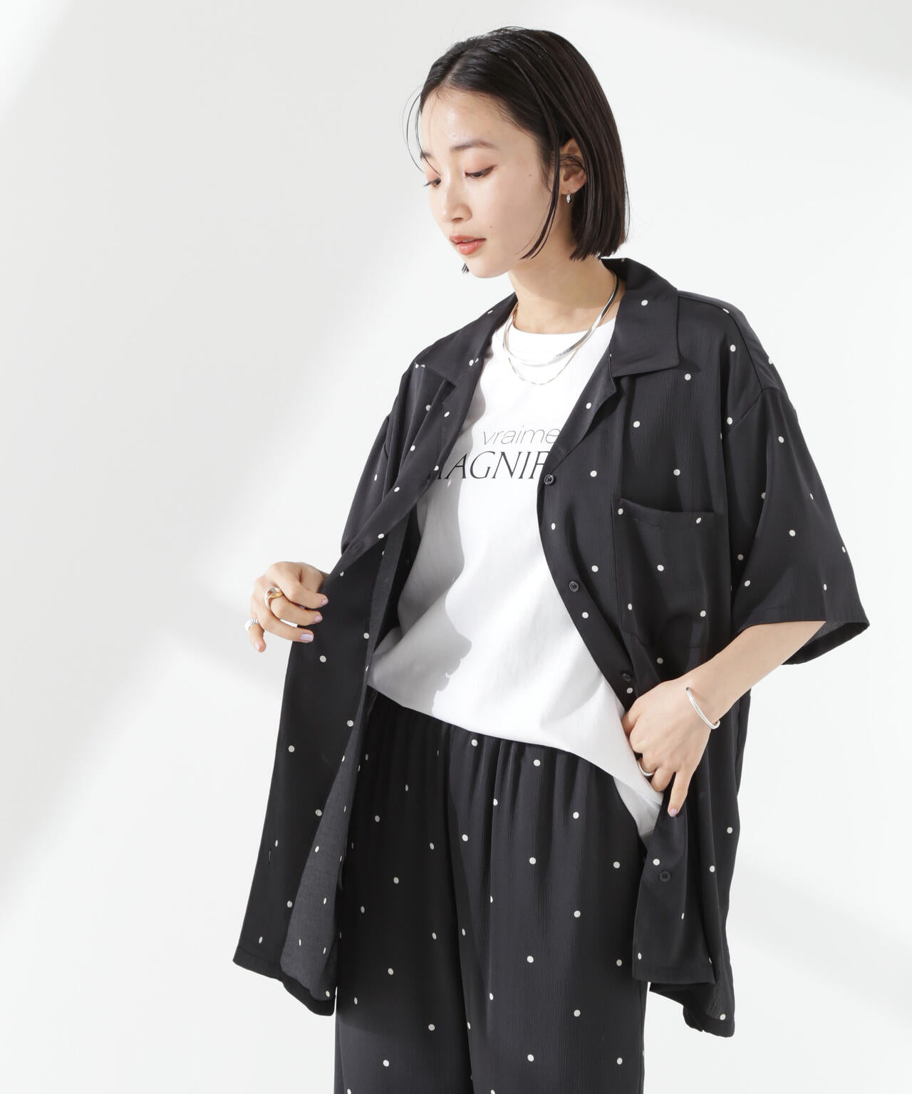 nata⋆様 NATAL DESIGN | ネイタルデザイン ARTHUR SHIRTS BD BLACK×WHITE