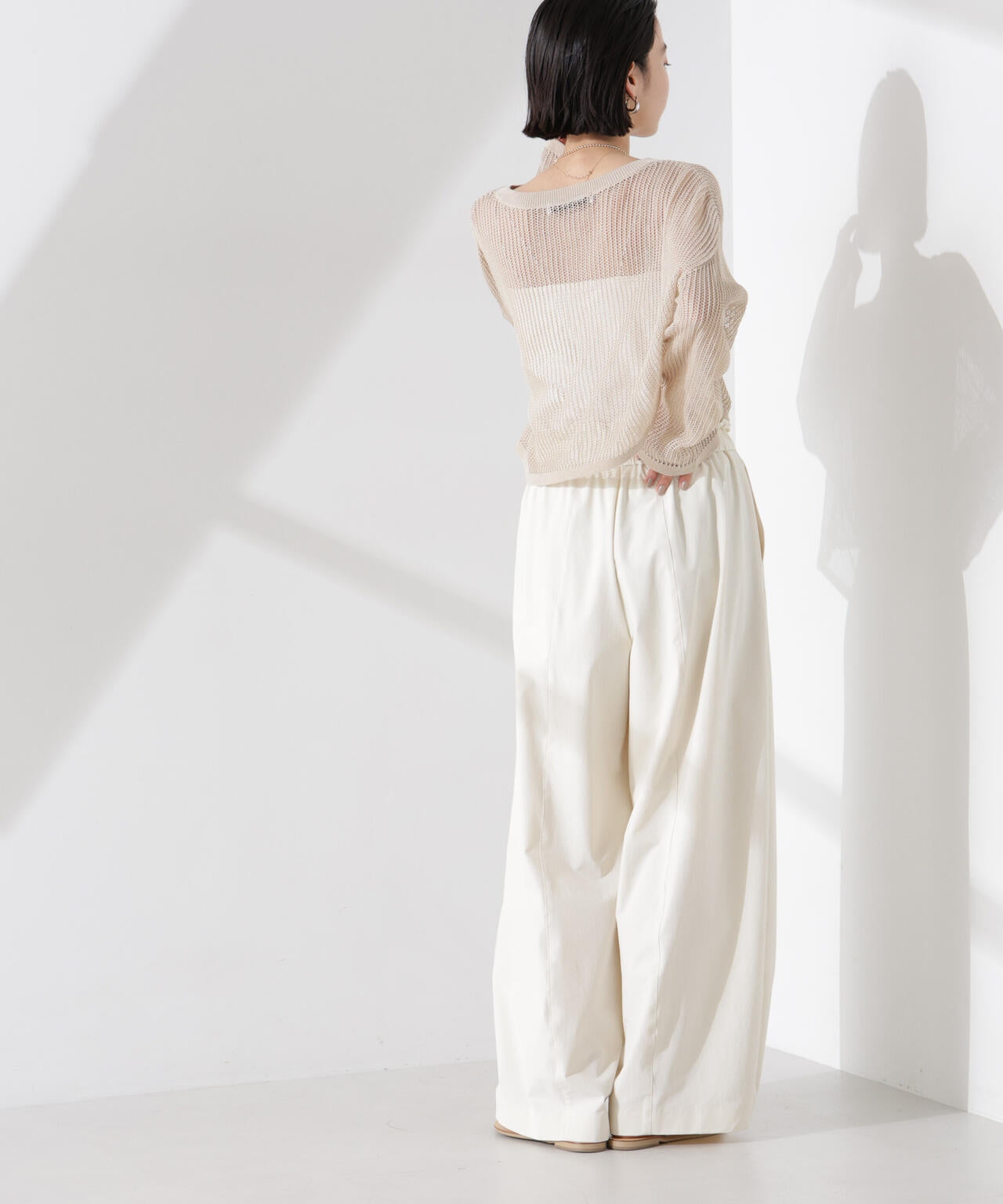 クロップドメッシュニットトップス 6735122330