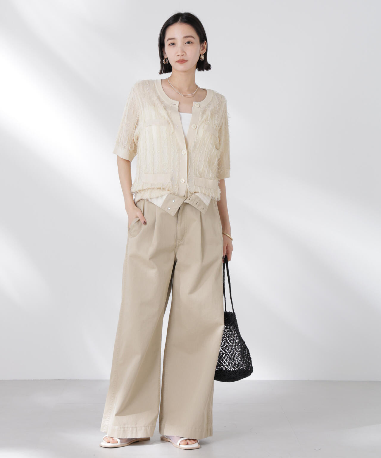 カットフリンジニットカーディガン 6735122337