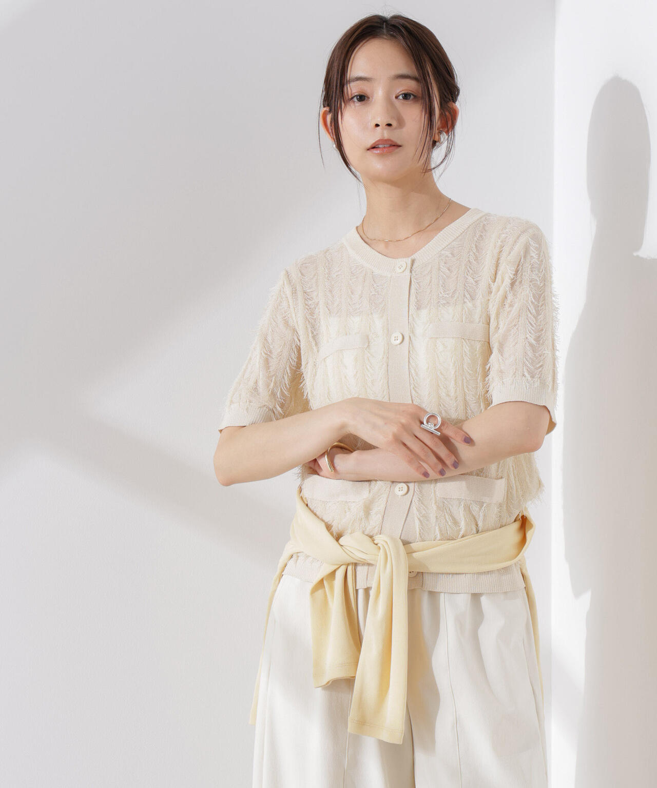 カットフリンジニットカーディガン 6735122337