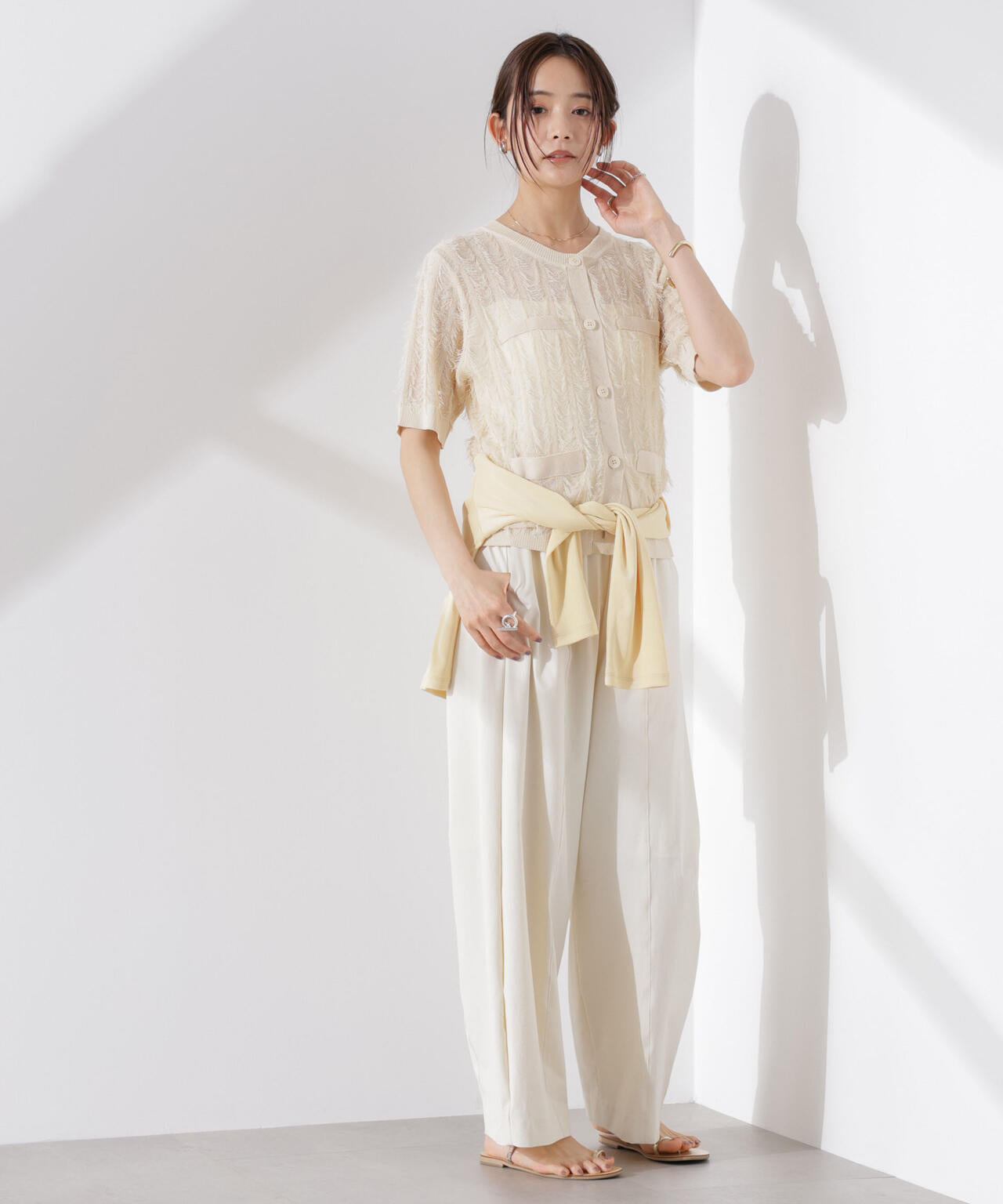 カットフリンジニットカーディガン 6735122337