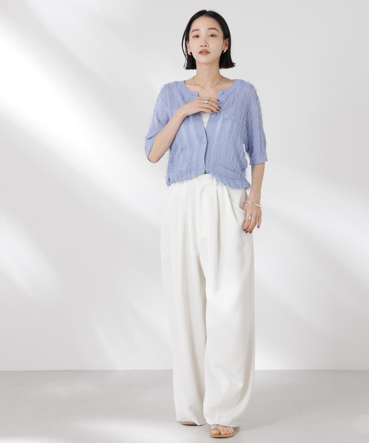 カットフリンジニットカーディガン 6735122337