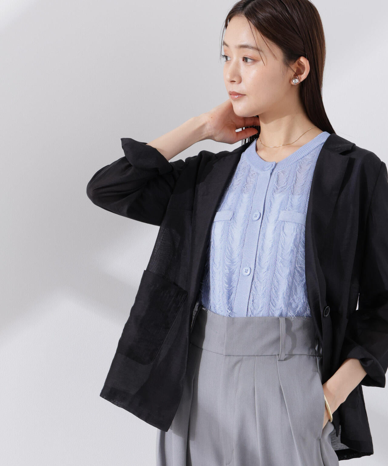 カットフリンジニットカーディガン 6735122337