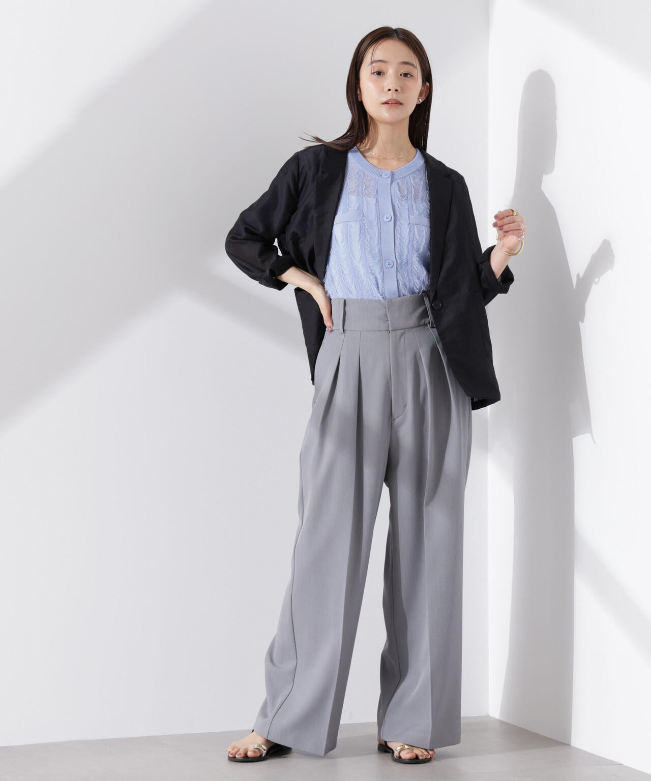 カットフリンジニットカーディガン 6735122337