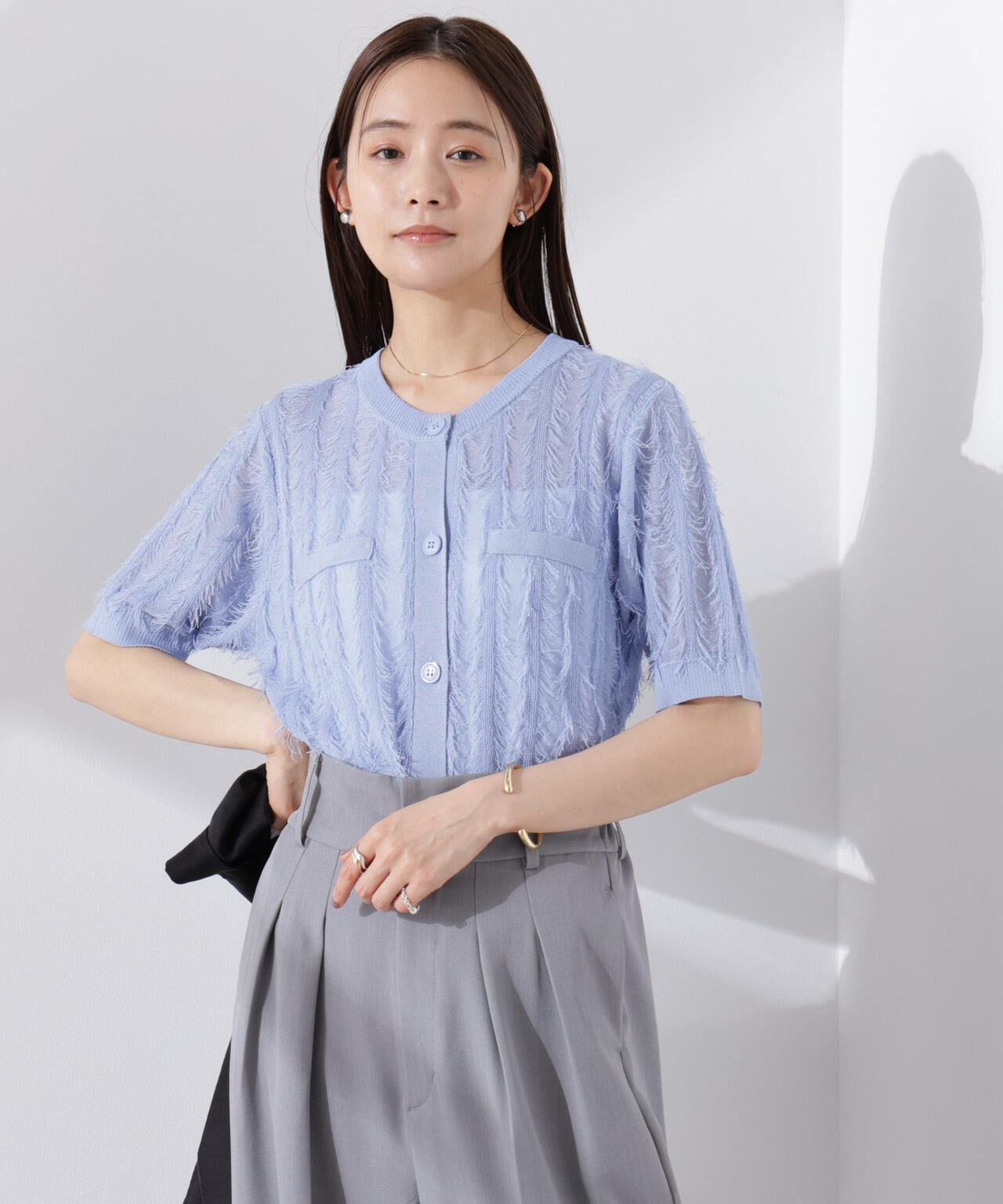 カットフリンジニットカーディガン 6735122337