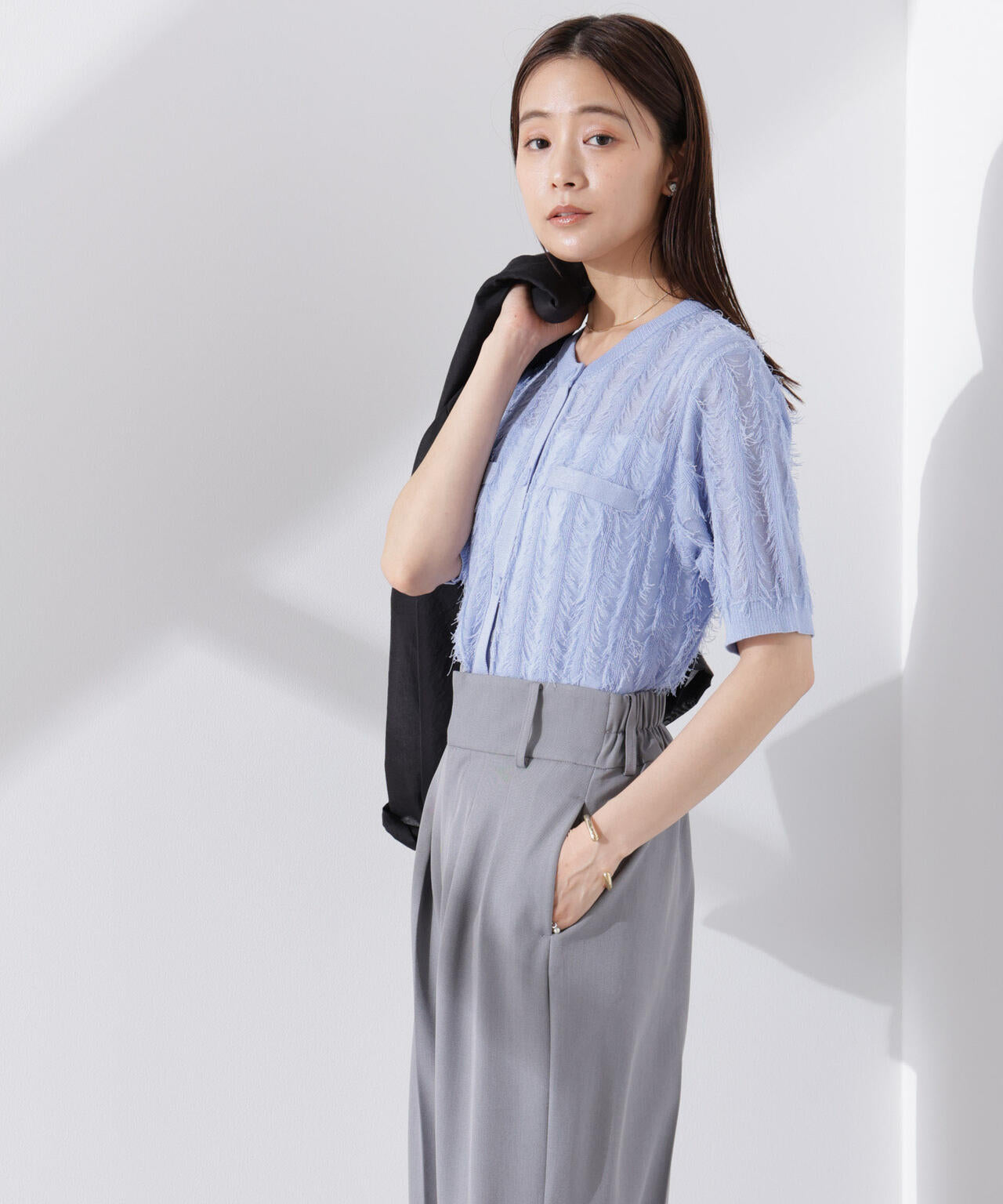 カットフリンジニットカーディガン 6735122337