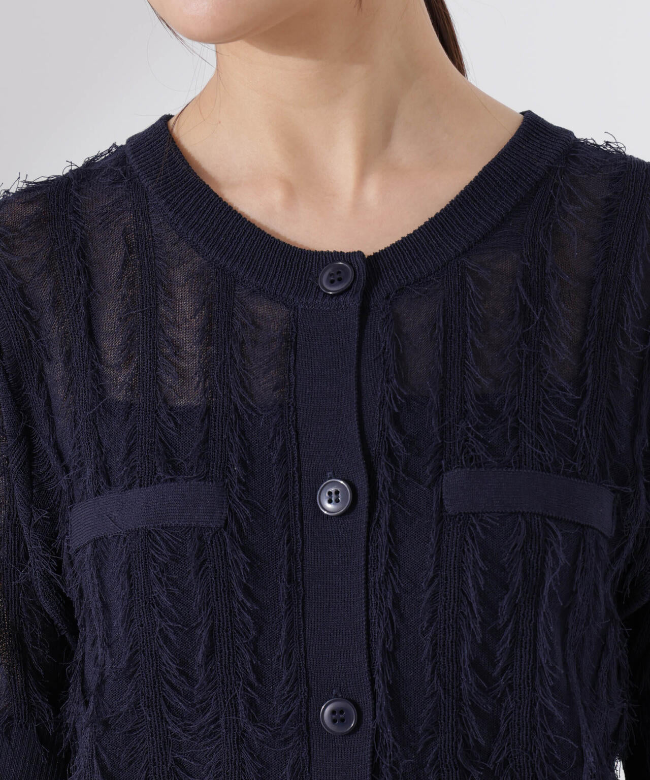 カットフリンジニットカーディガン 6735122337