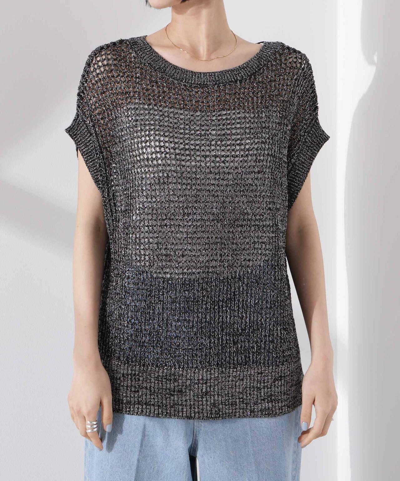 ラメメッシュノースリーブニット (セットアップ可) 6735122339