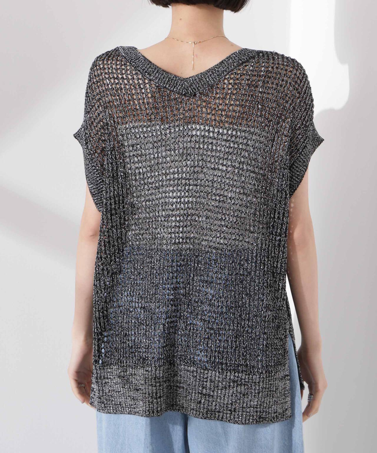 ラメメッシュノースリーブニット (セットアップ可) 6735122339