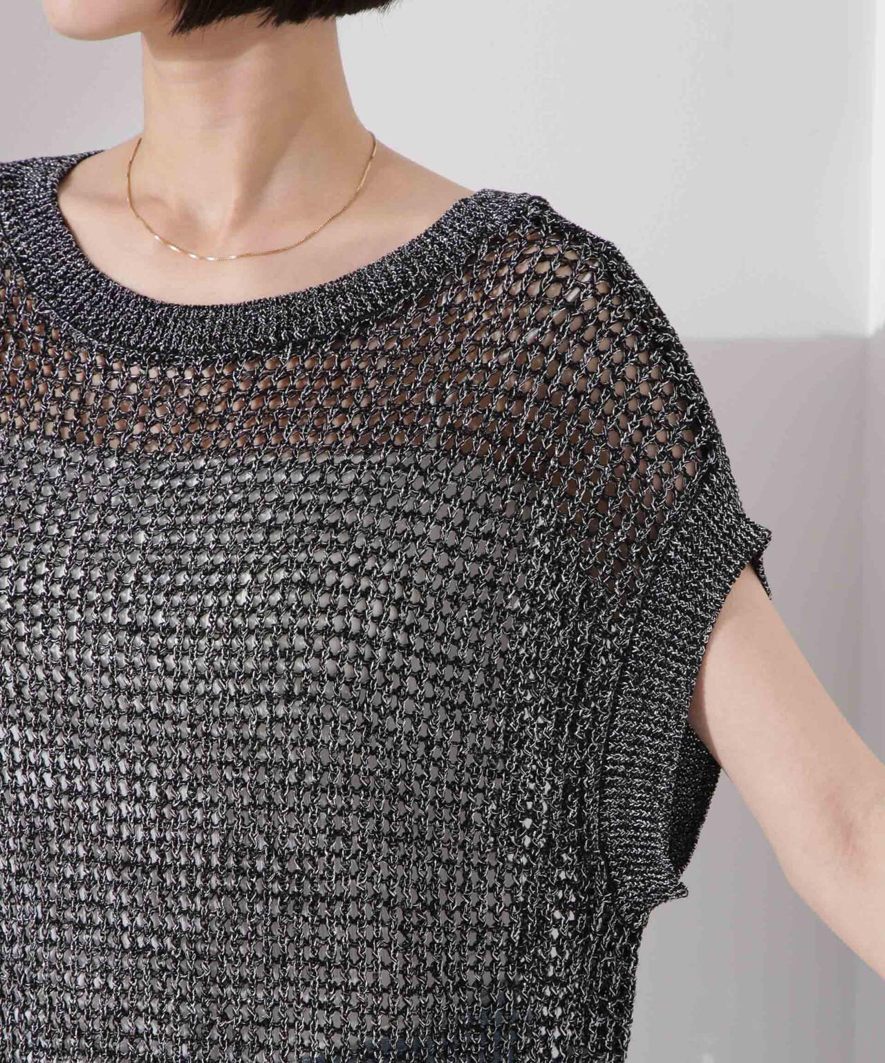 ラメメッシュノースリーブニット (セットアップ可) 6735122339